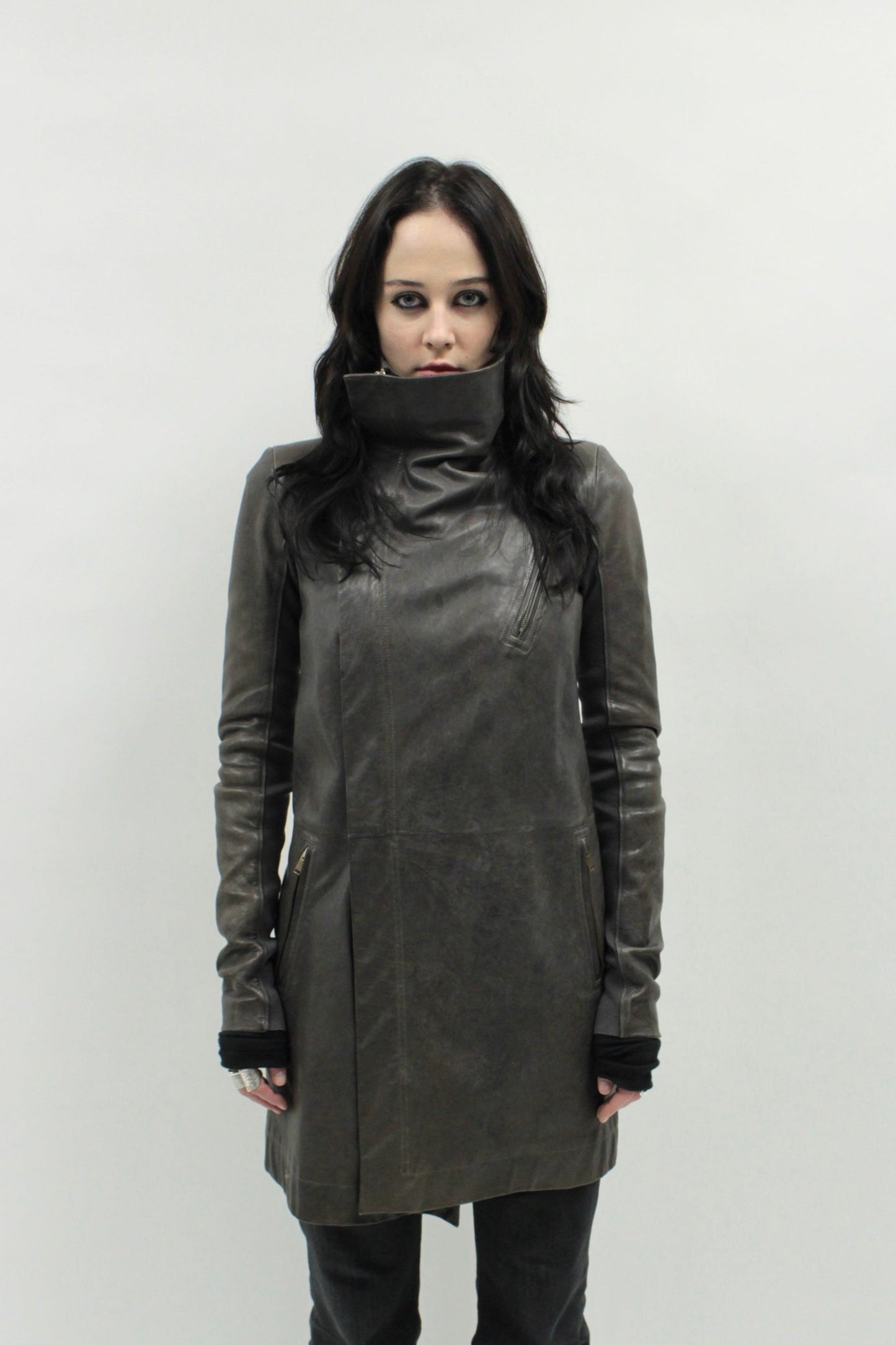 Rick Owens FW13 Long Lambskin Biker Jacket