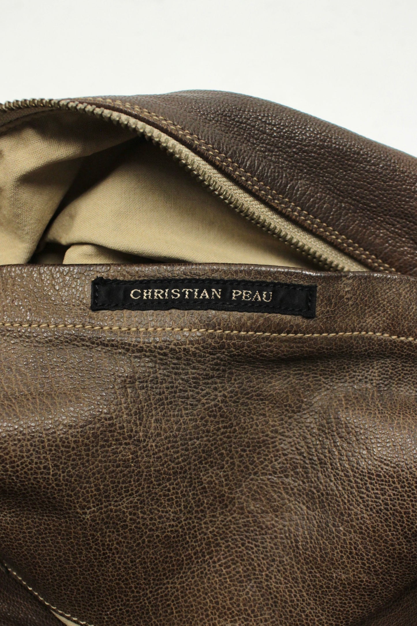 Early 00s Christian Peau Square Leather Boston Bag
