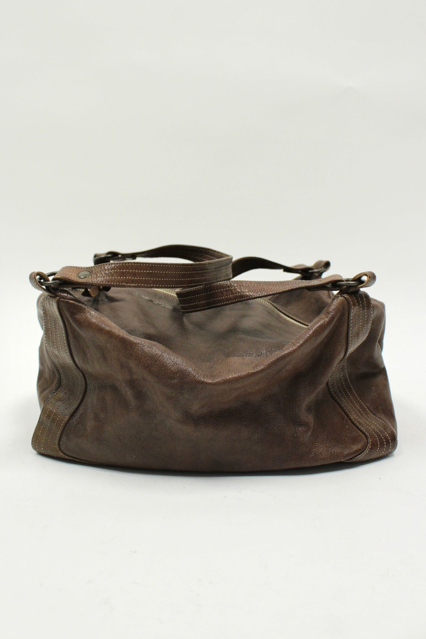 Early 00s Christian Peau Square Leather Boston Bag