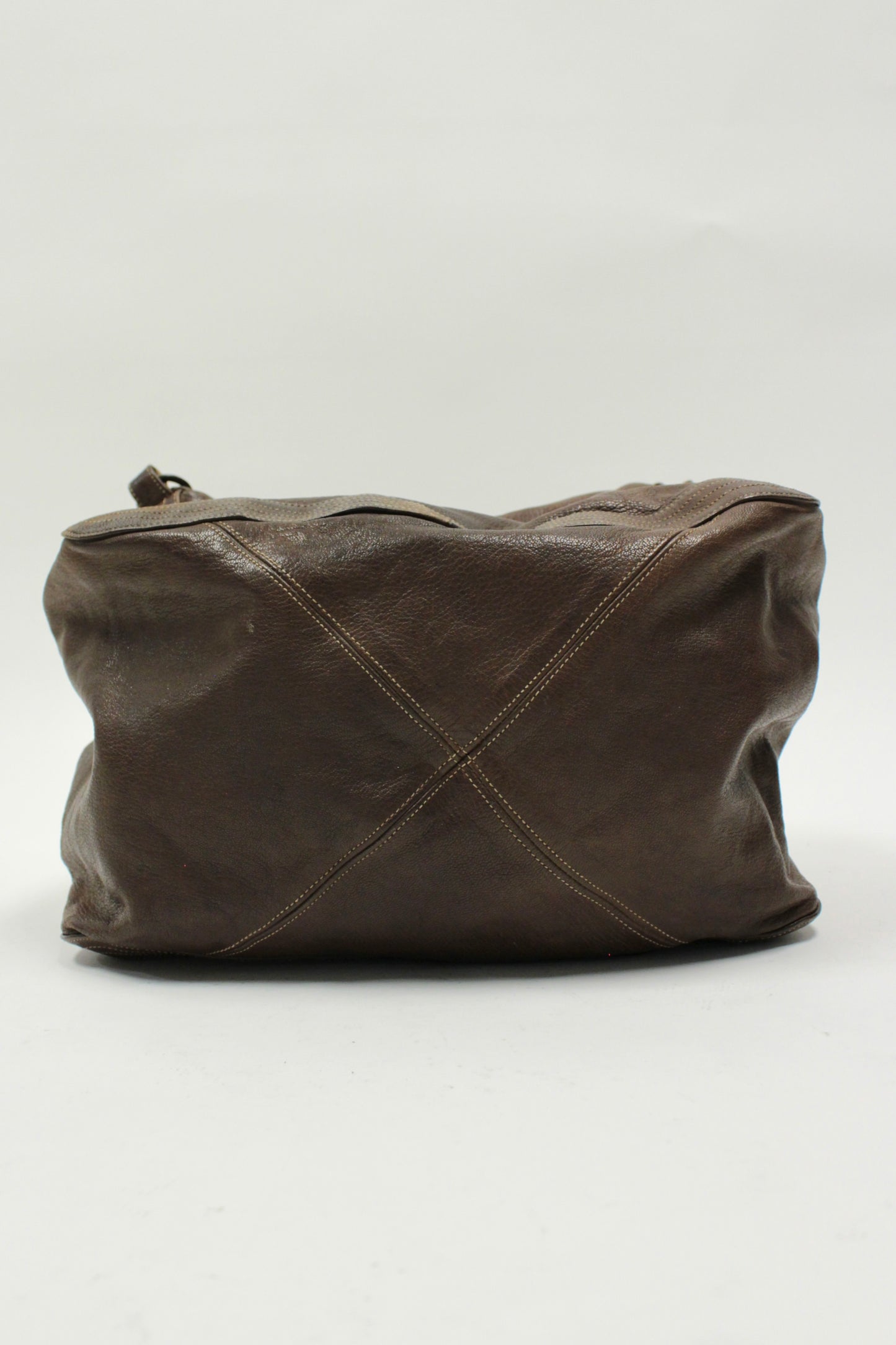 Early 00s Christian Peau Square Leather Boston Bag