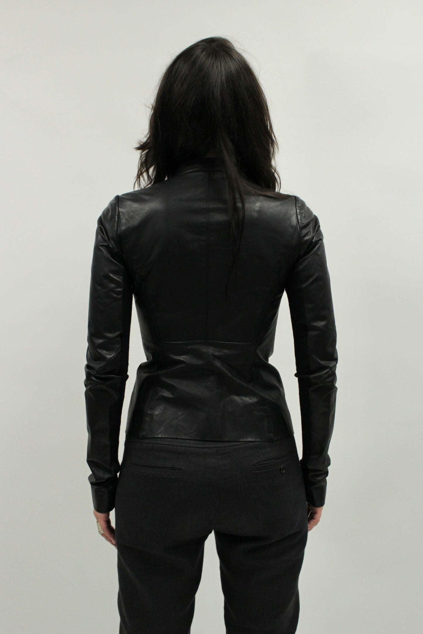 S/S10 Rick Owens "RELEASE" Asymmetrical Leather Jacket