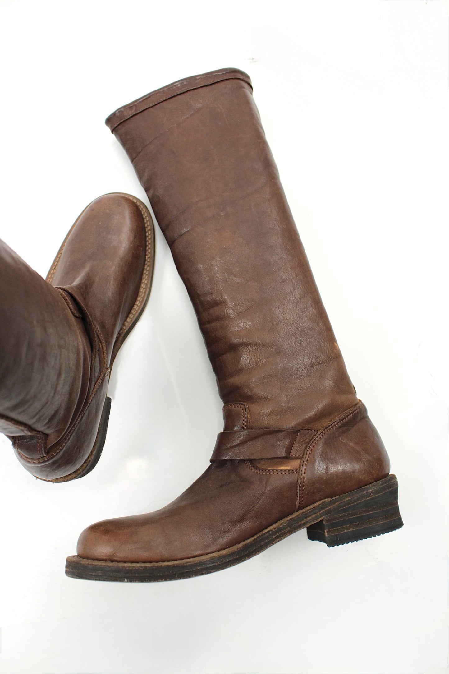 Ballet Isamu Katayama Backlash Tall Brown Leather Boots