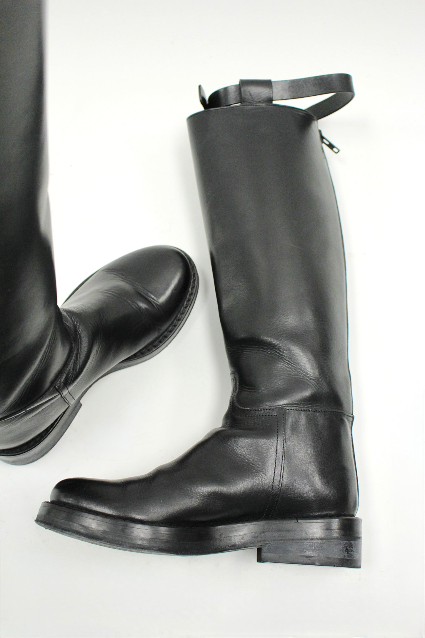 Ann Demeulemeester Leather Riding Boots