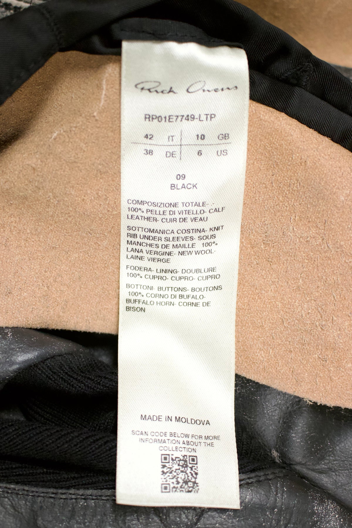 S/S25 Rick Owens ‘HOLLYWOOD’ Distressed Leather Wrap Jacket