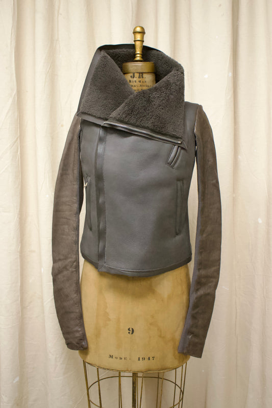 F/W08 Rick Owens ‘STAG’ Brown Shearing Leather Jackat