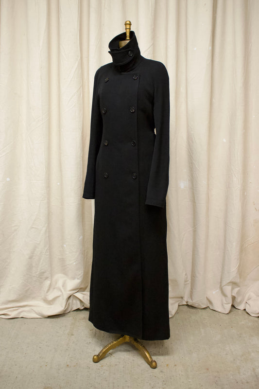Early 2010s Ann Demeulemeester Double-Breasted Wool Maxi Coat