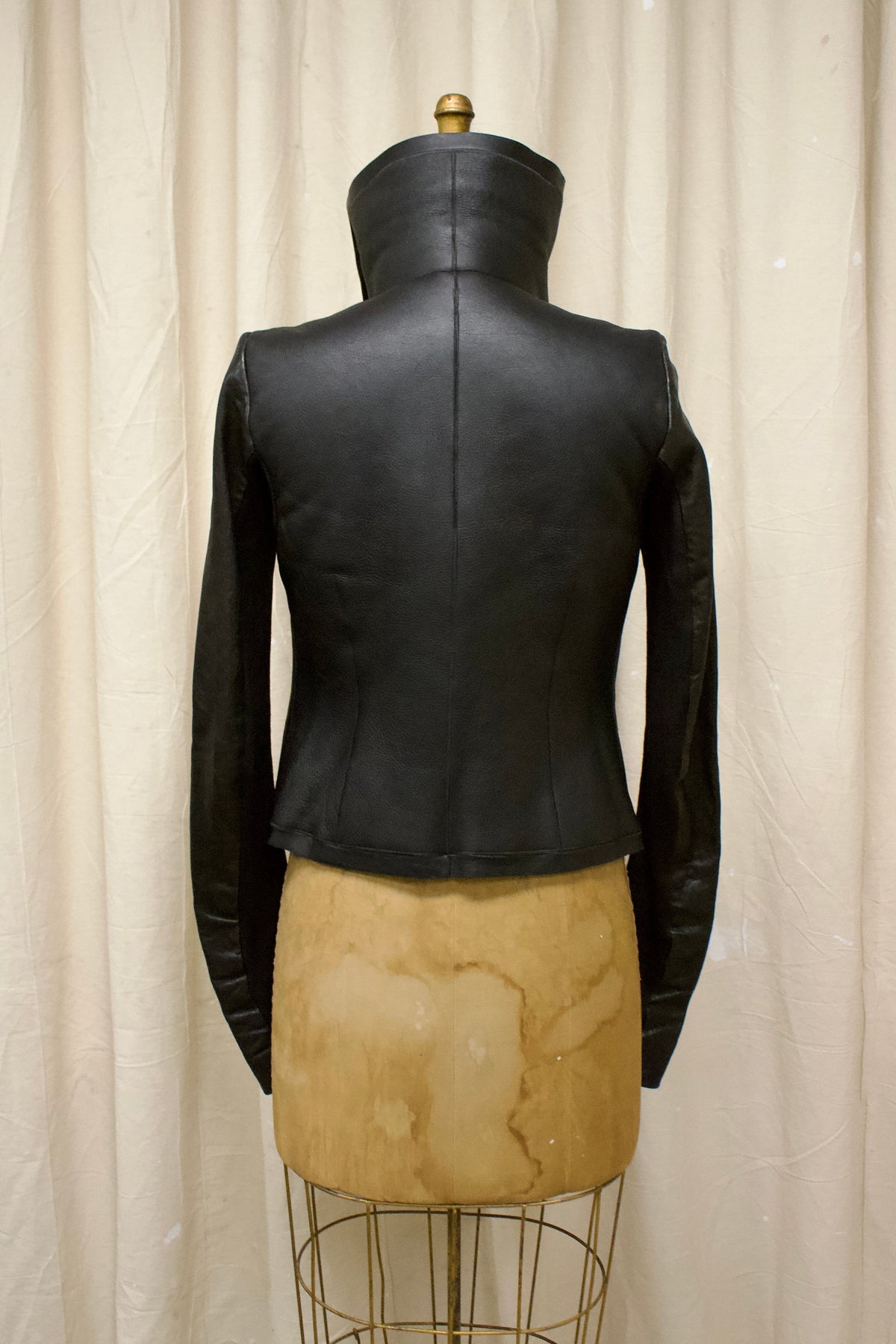 F/W08 Rick Owens ‘STAG’ Black Shearing Leather Jacket