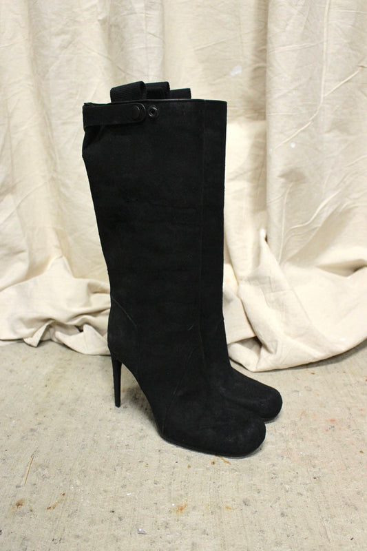 Early 00s Rick Owens Blistered Leather Tall Stiletto Boots