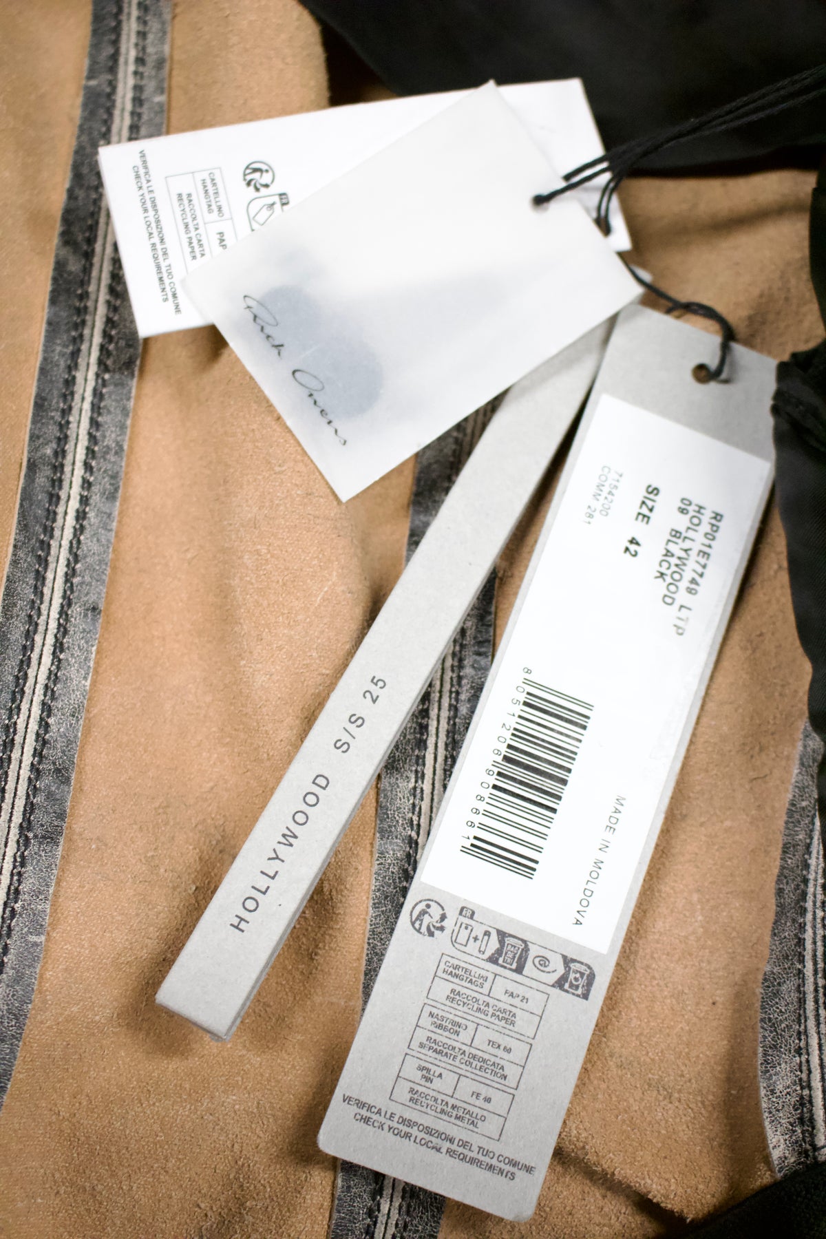 S/S25 Rick Owens ‘HOLLYWOOD’ Distressed Leather Wrap Jacket