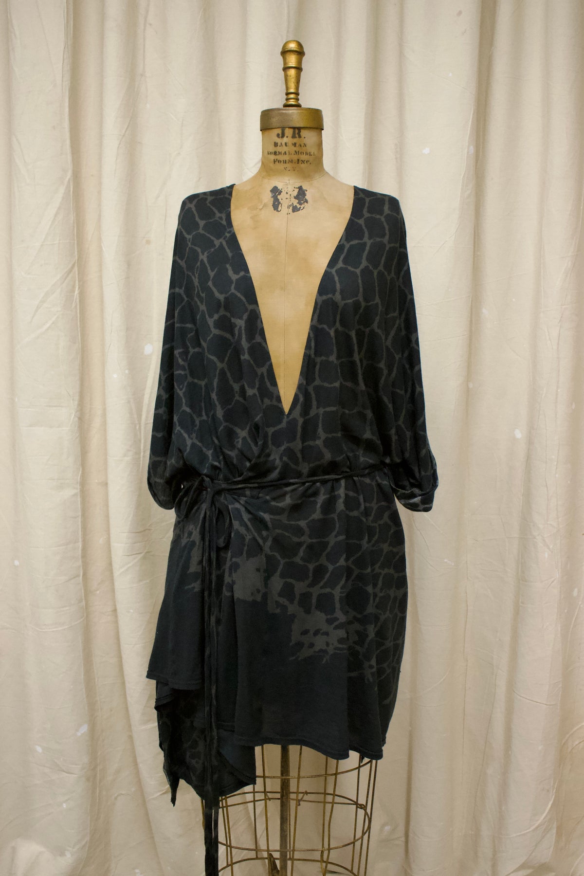 S/S01 Ann Demeulemeester Graphic Wrap Dress