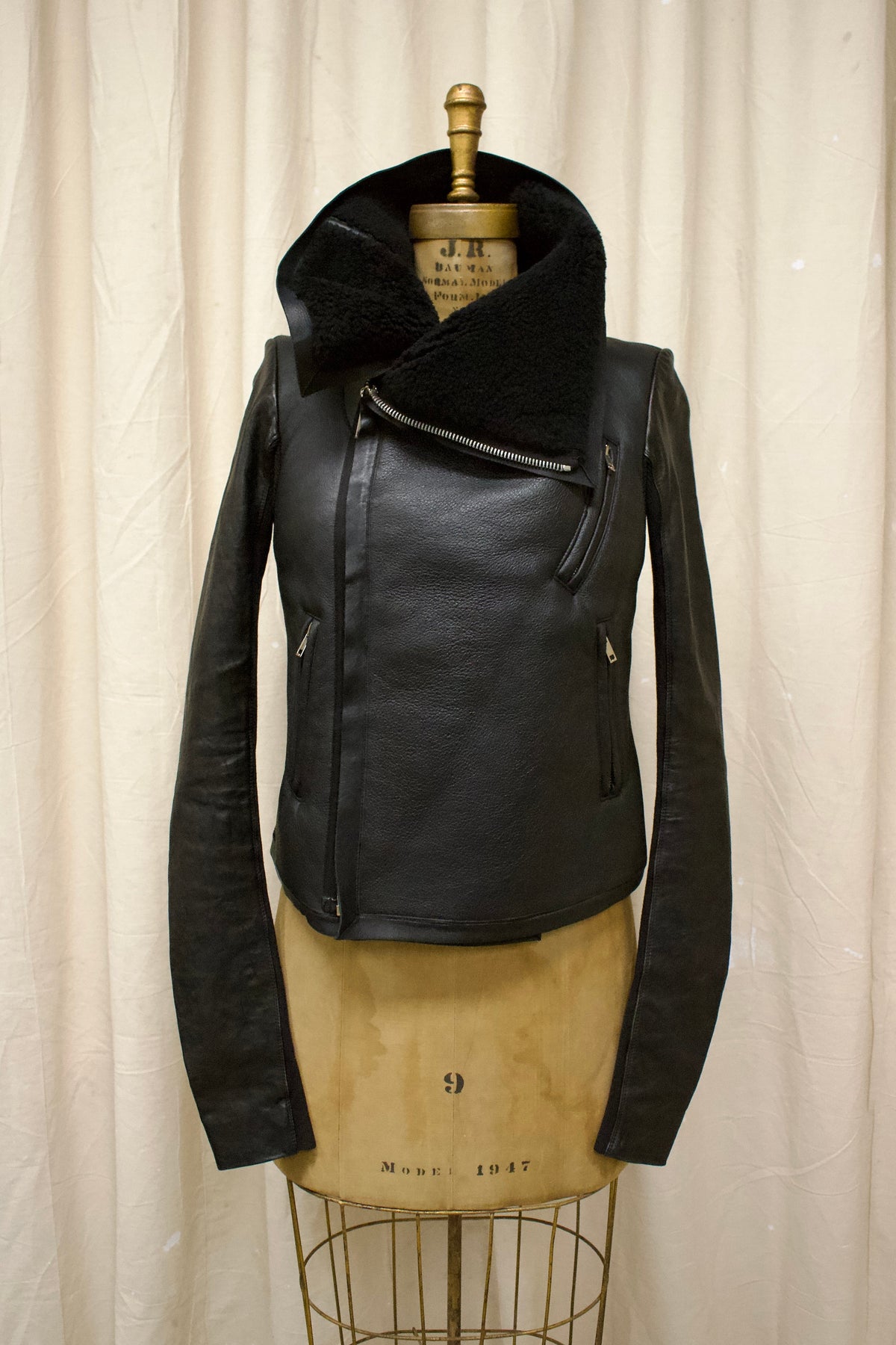 F/W08 Rick Owens ‘STAG’ Black Shearing Leather Jacket