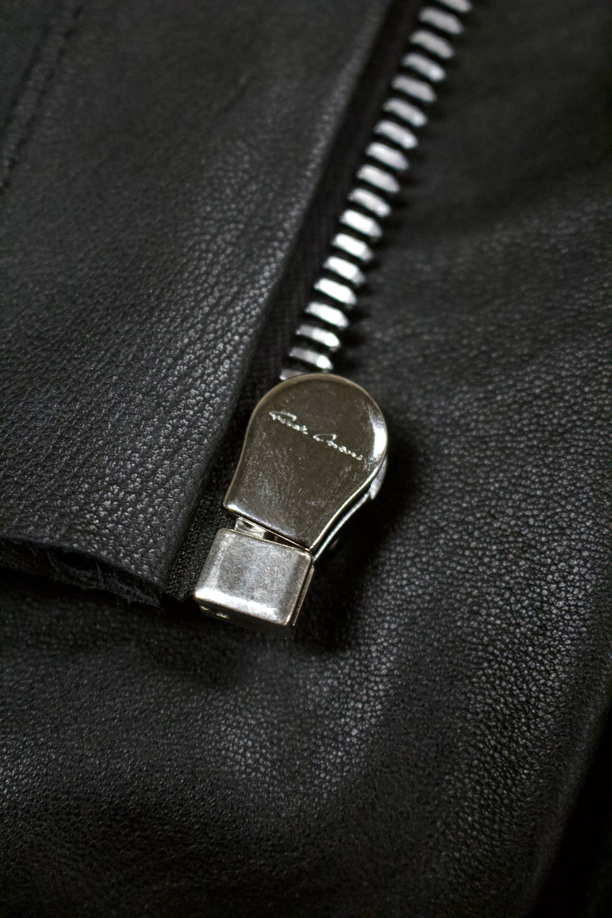 S/S24 Rick Owens ‘LIDO’ Asymmetric Zip Leather Jacket