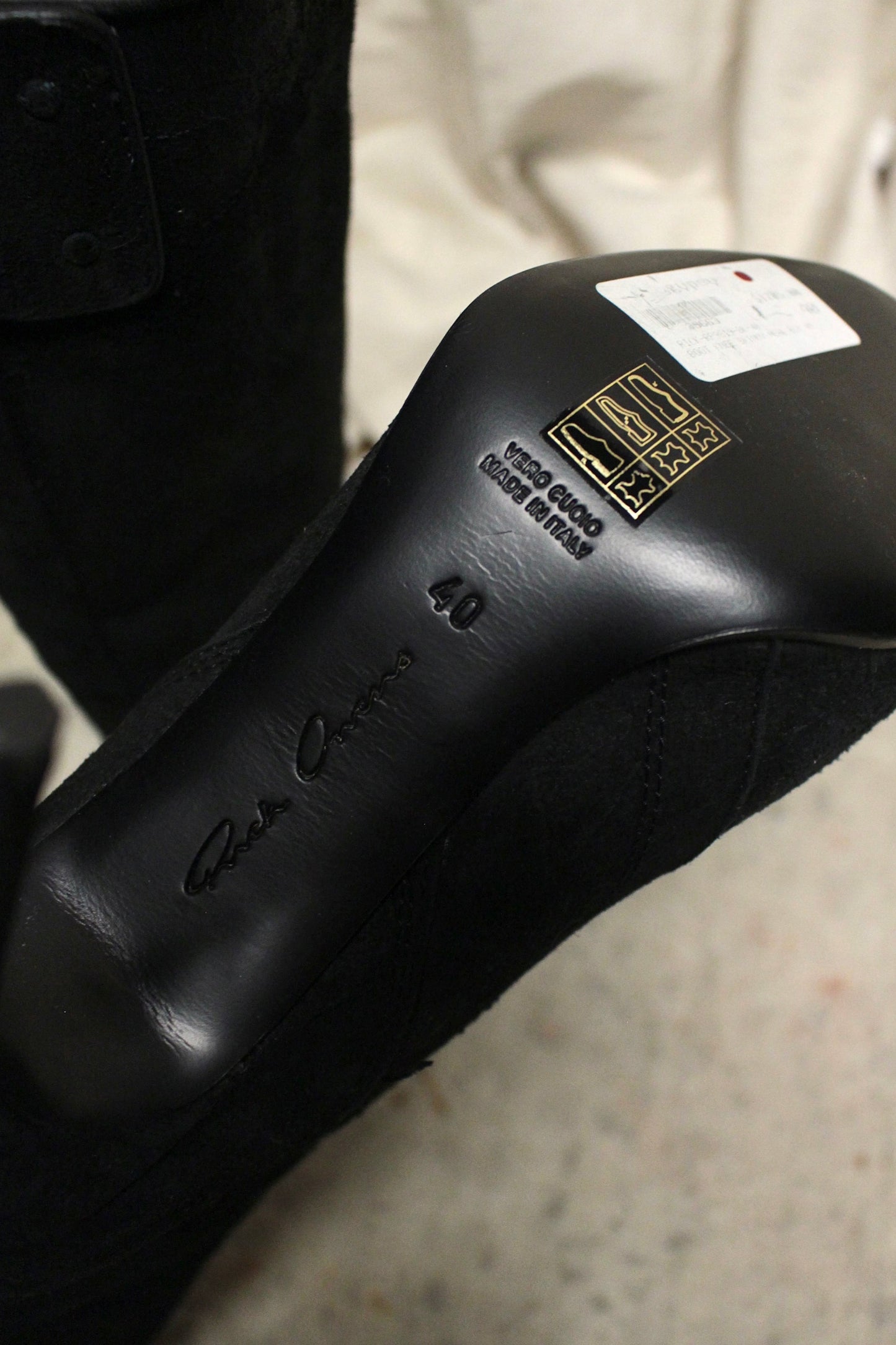 Early 00s Rick Owens Blistered Leather Tall Stiletto Boots