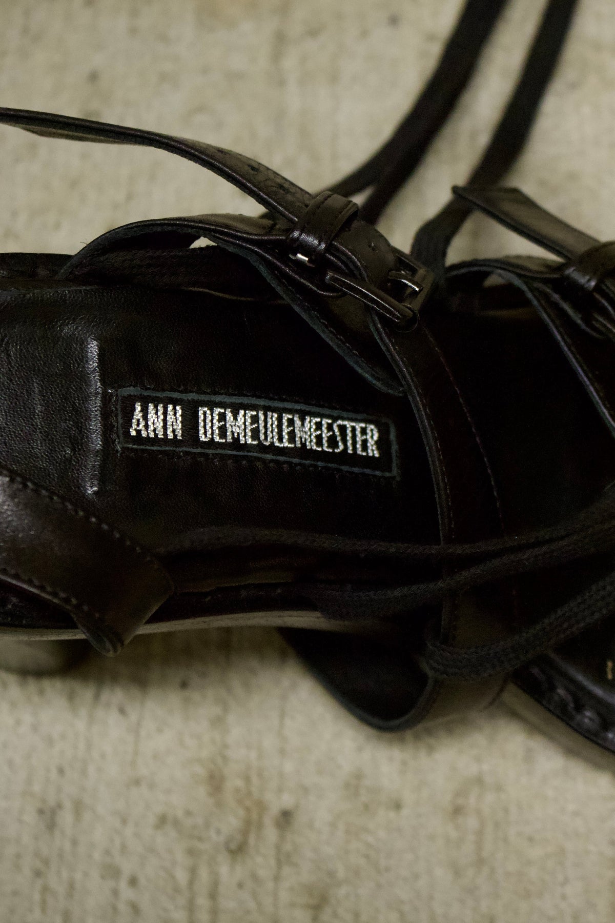 Early 00s Ann Demeulemeester Leather Buckle Strap Heel Sandals