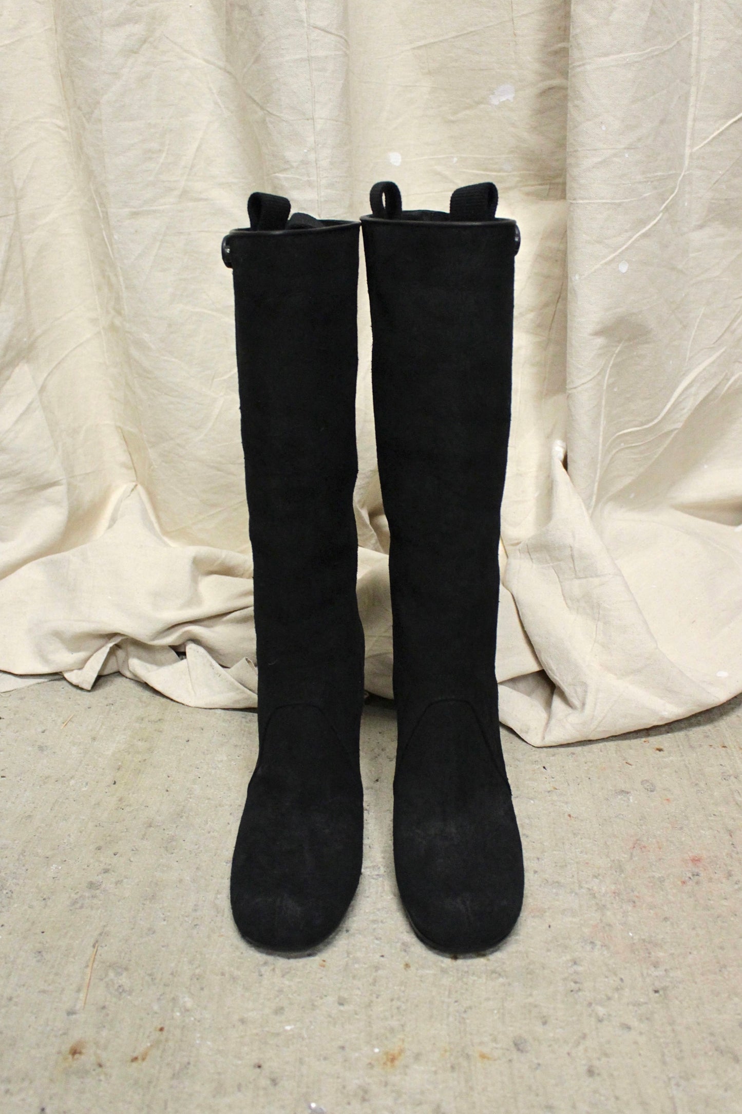 Early 00s Rick Owens Blistered Leather Tall Stiletto Boots