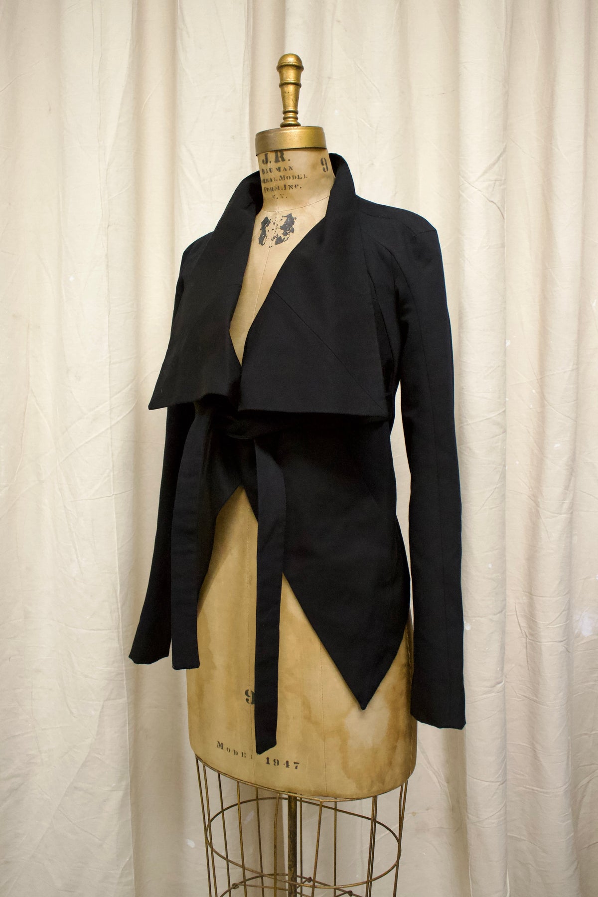 S/S14 Gareth Pugh Draped Belted Jacket
