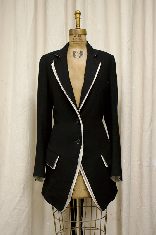 F/W08 Ann Demeulemeester Black Long Wool Blazer