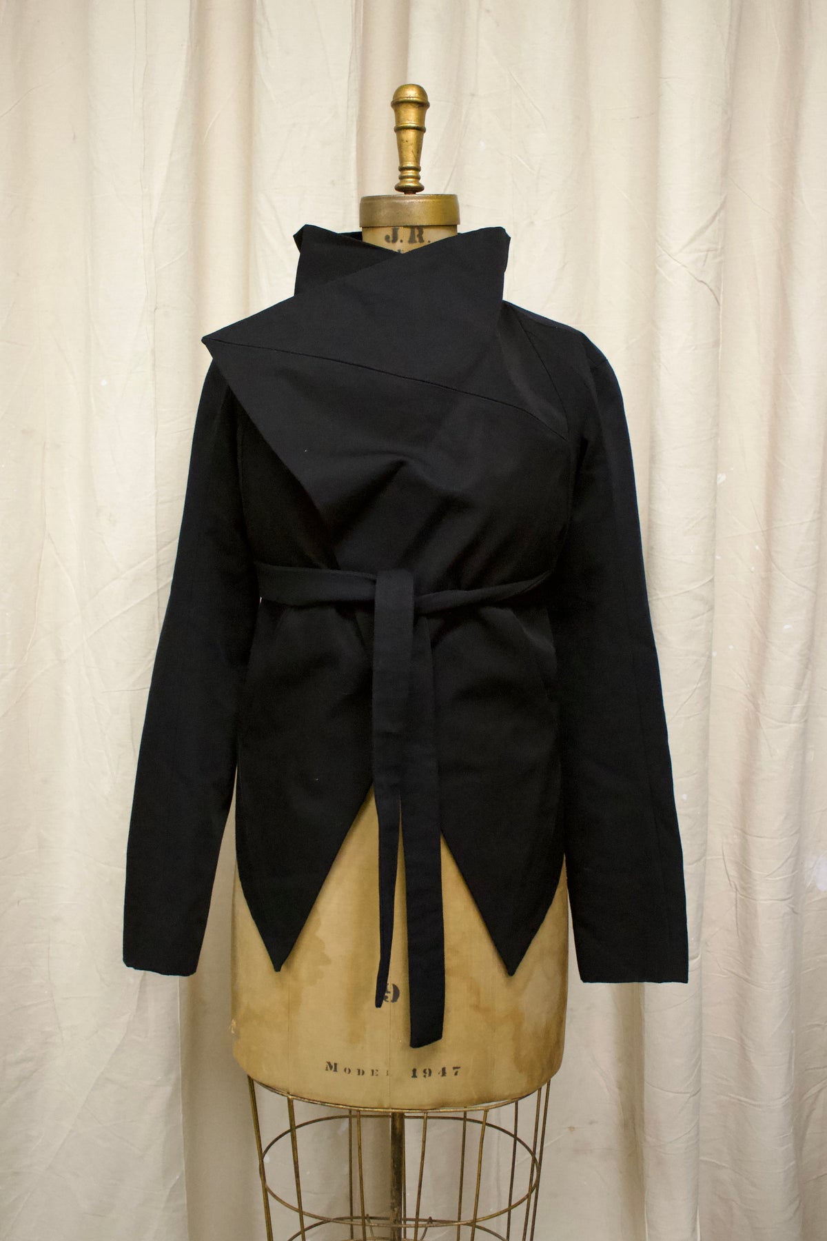 S/S14 Gareth Pugh Draped Belted Jacket