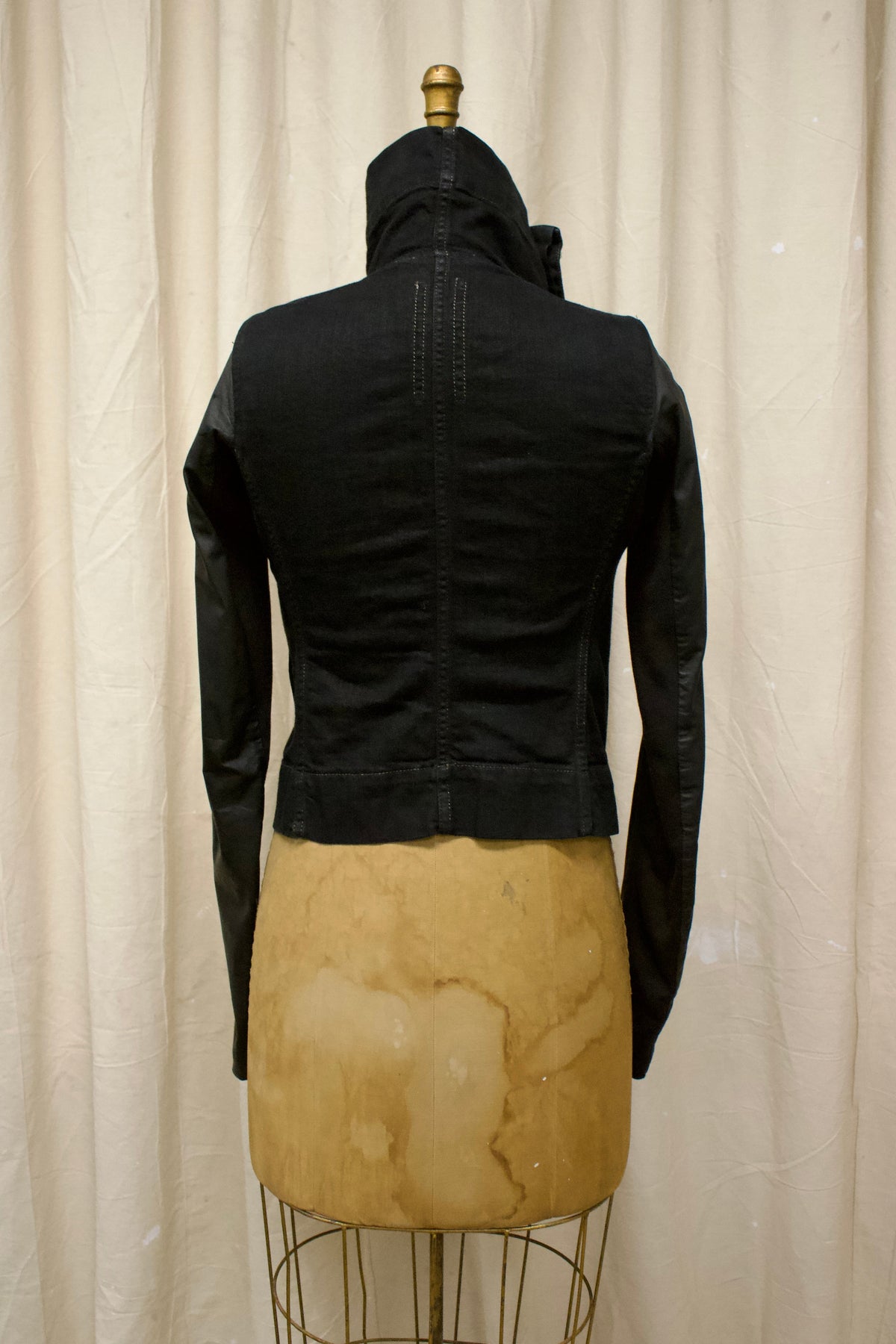 S/S10 Rick Owens DRKSHDW ‘RELEASE’ Black Waxed Hybrid Jacket