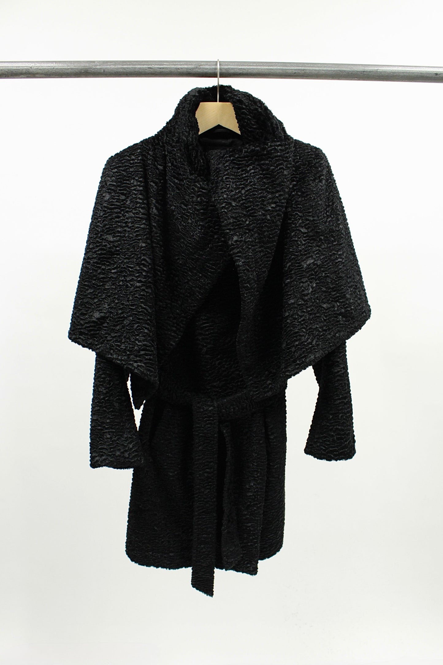 F/W10 Ann Demeulemeester Karakul Belted Coat