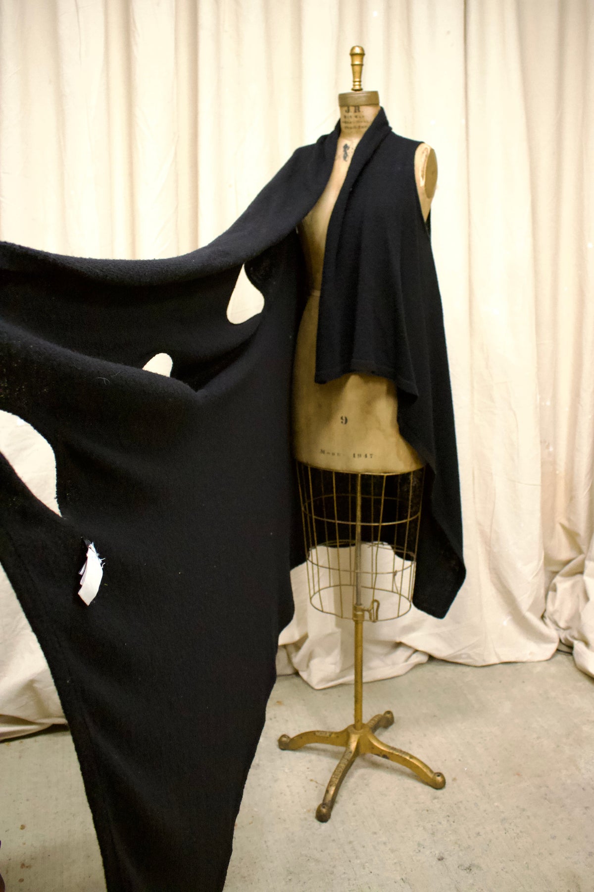 F/W98 Ann Demeulemeester Black Wool Wrap Dress