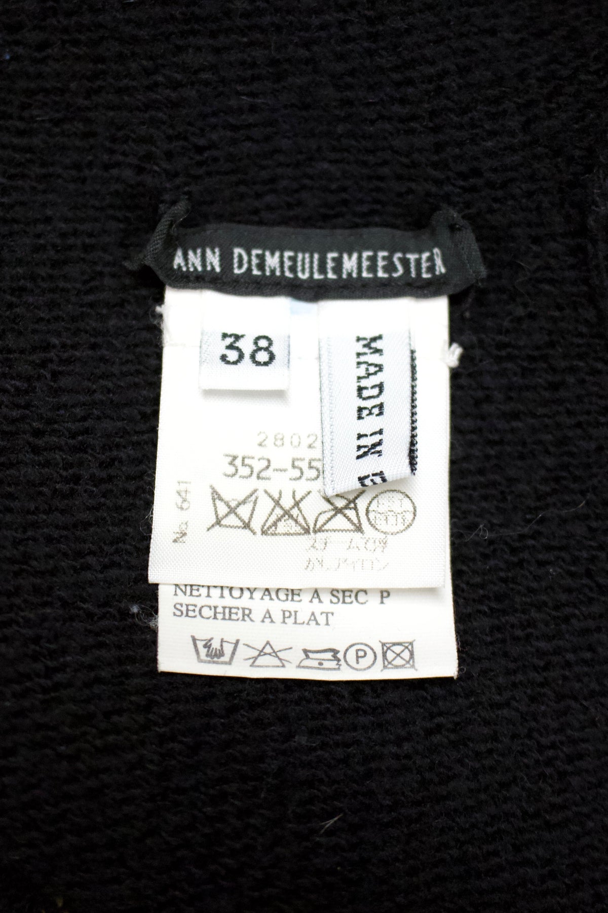 F/W98 Ann Demeulemeester Black Wool Wrap Dress