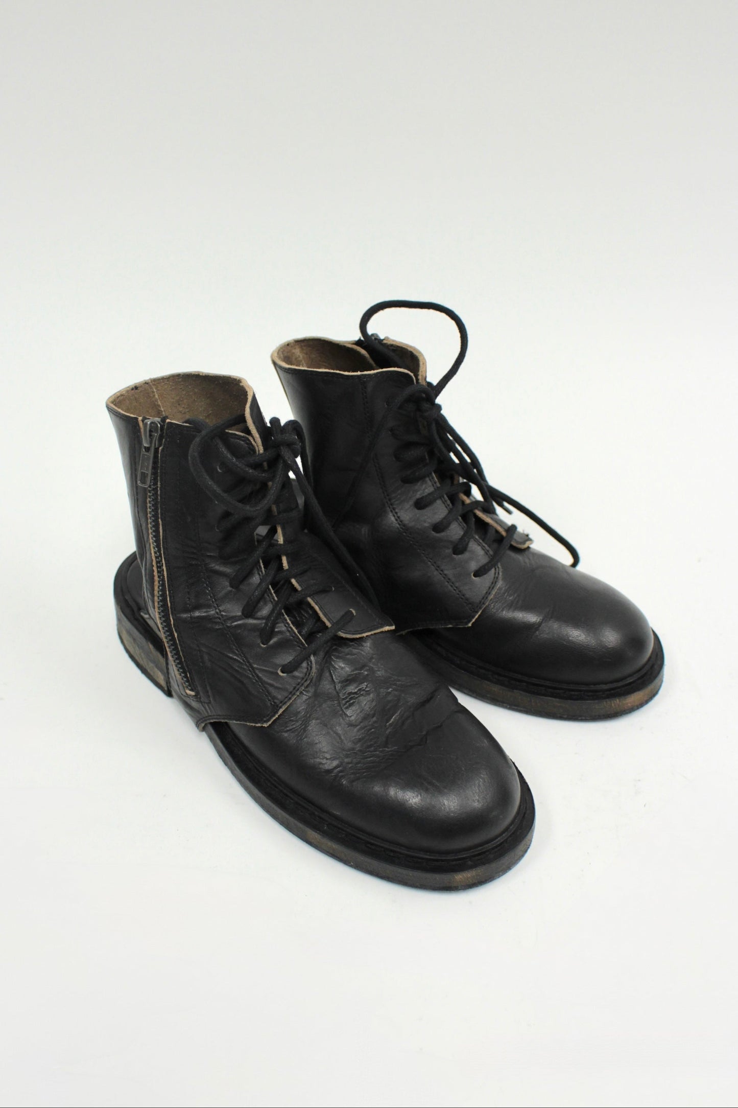 S/S17 Ann Demeulemeester Glace Nero Washed Convertible Boots