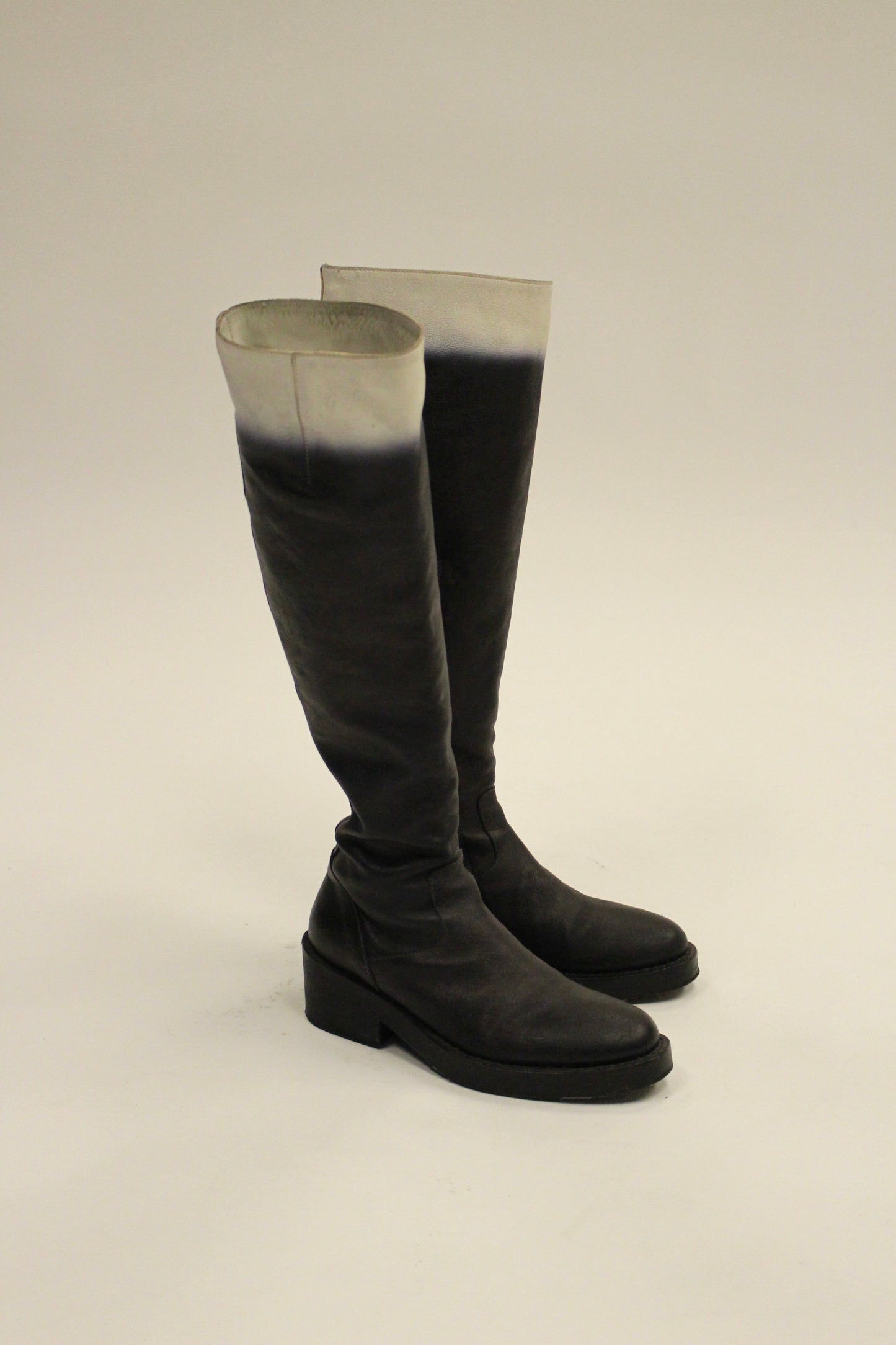 Ann Demeulemeester Fall 2012 Ombre Tall Leather Boots