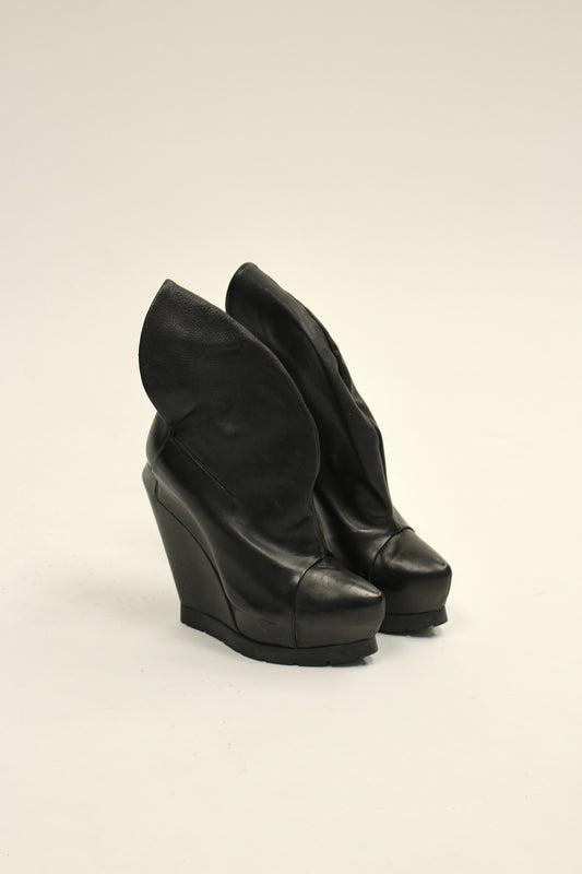 Cinzia Araia Leather Draped Heels