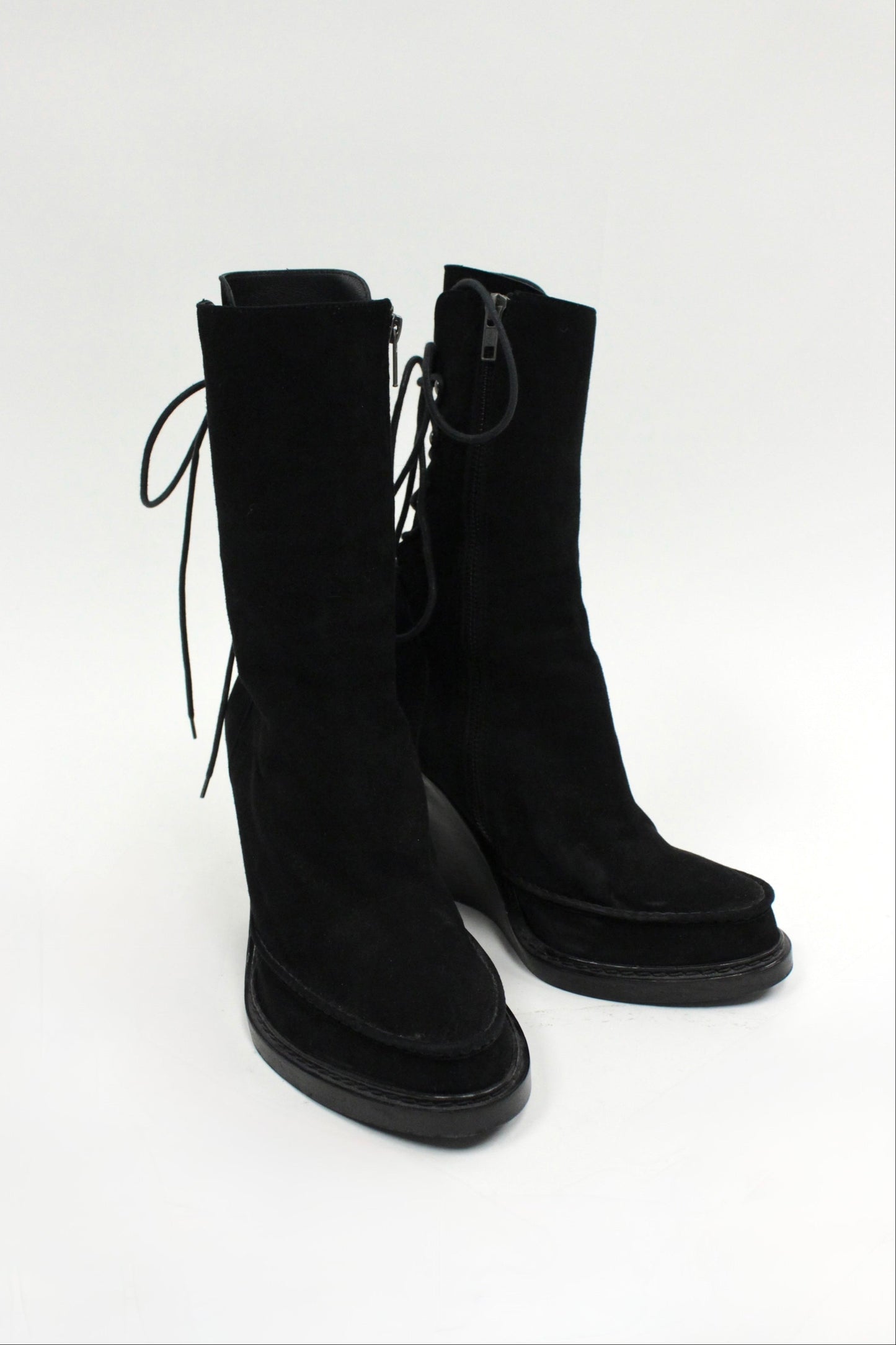 F/W10 Ann Demeulemeester Lace-Up Wedge Suede Boots