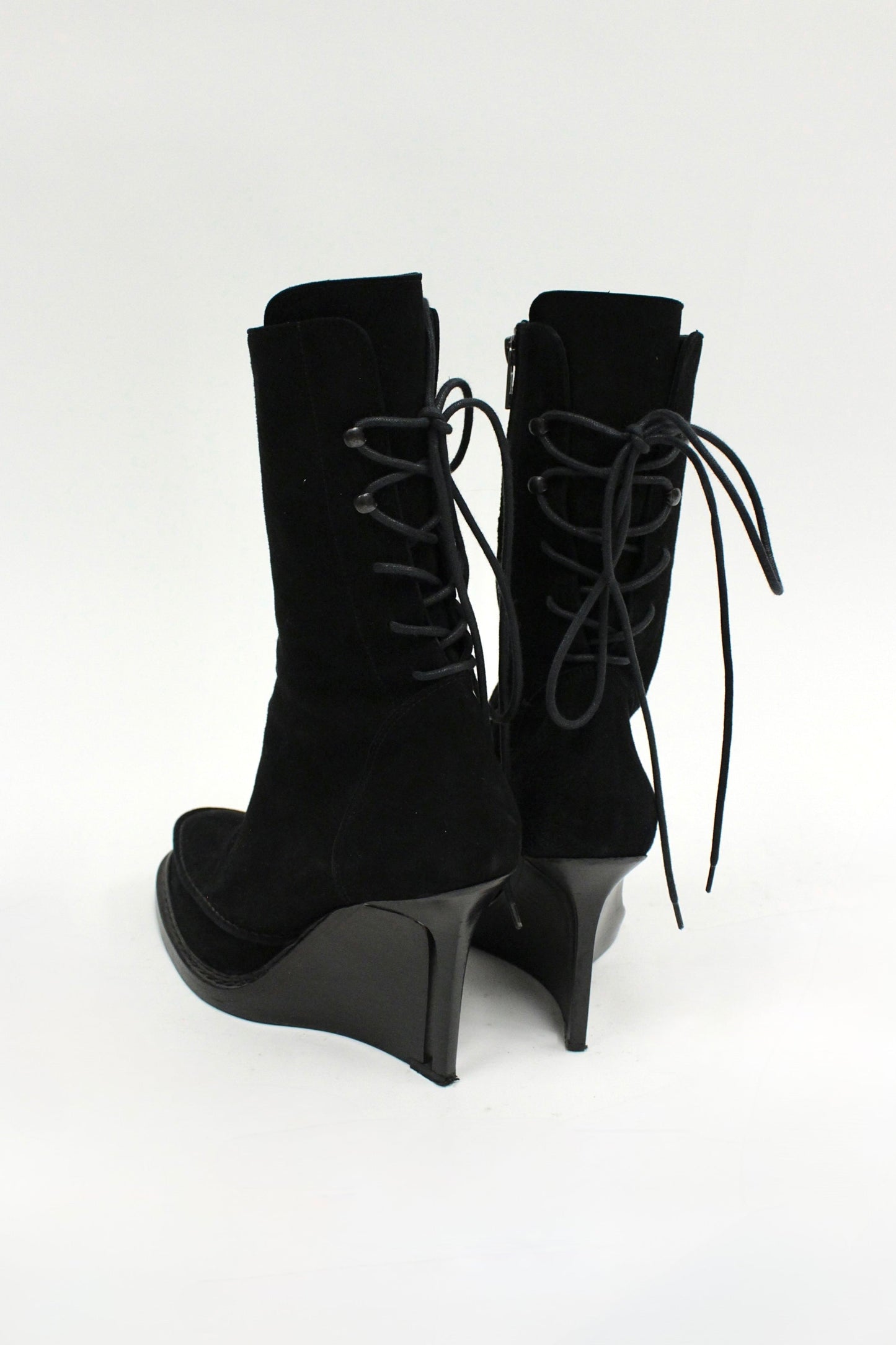 F/W10 Ann Demeulemeester Lace-Up Wedge Suede Boots