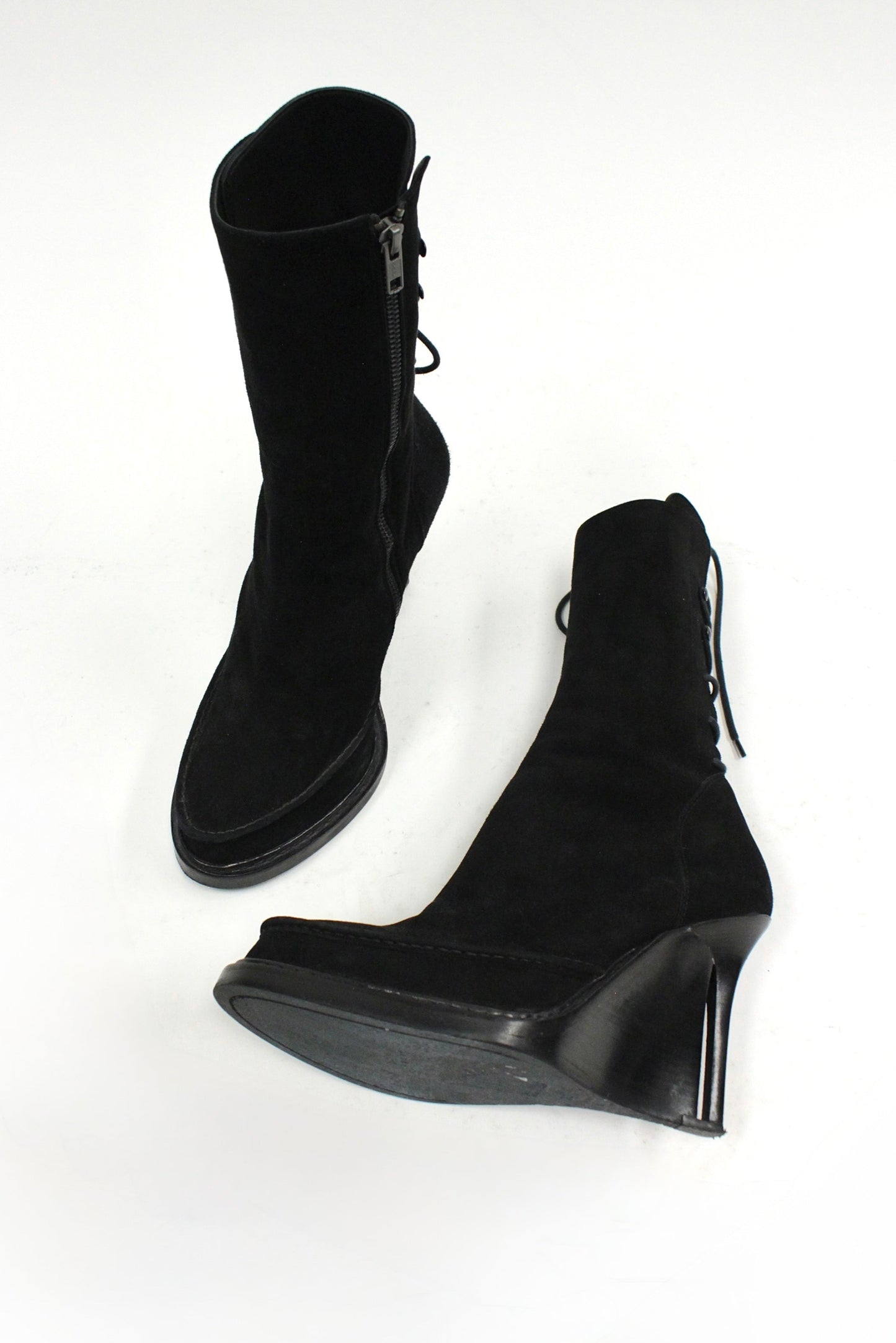 F/W10 Ann Demeulemeester Lace-Up Wedge Suede Boots