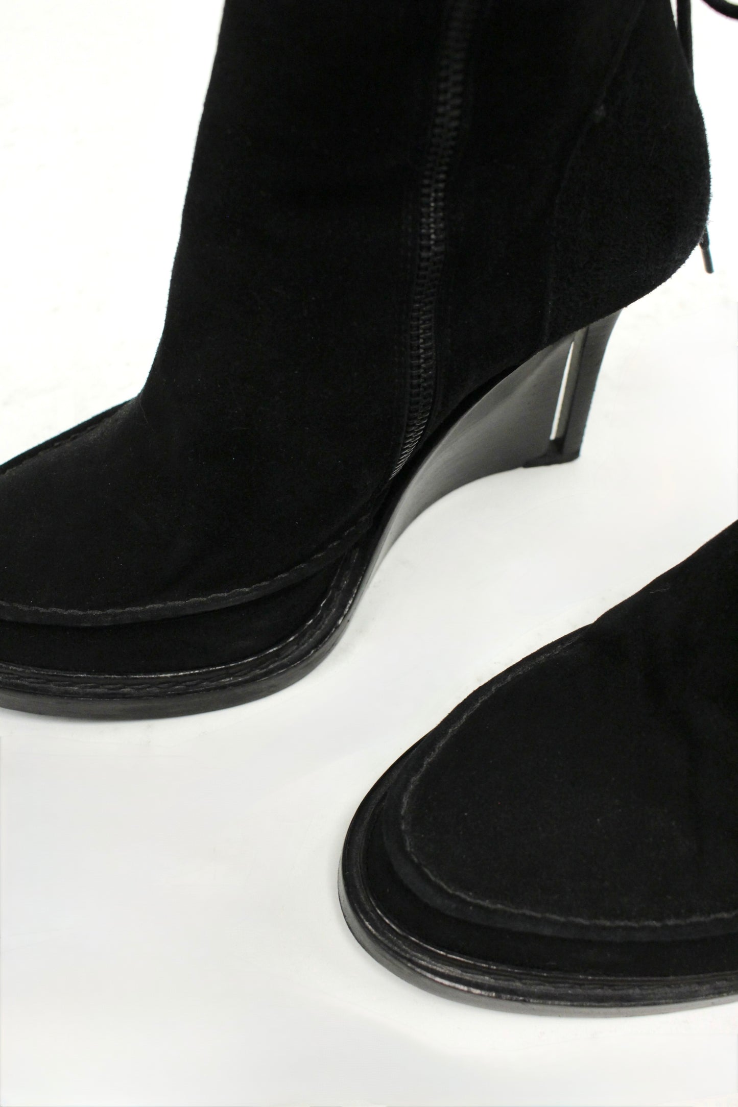F/W10 Ann Demeulemeester Lace-Up Wedge Suede Boots