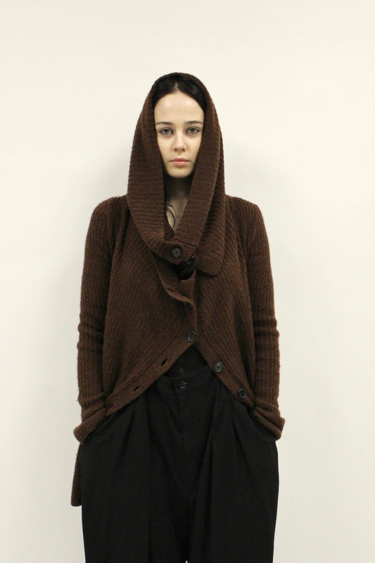 Ann Demeulemeester Brown Alpaca Cardigan