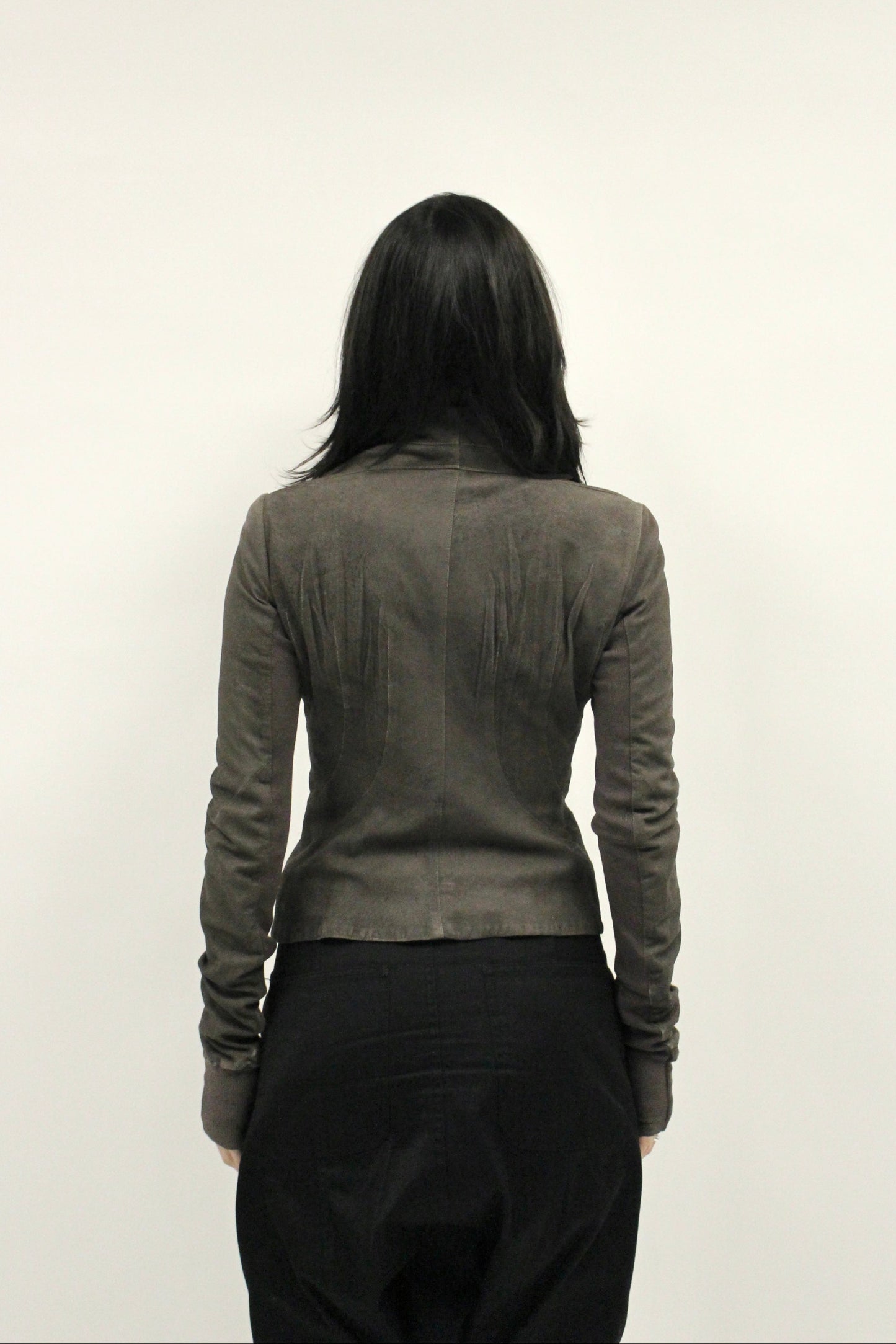 Rick Owens Olmar & Mirta Brown Suede Jacket