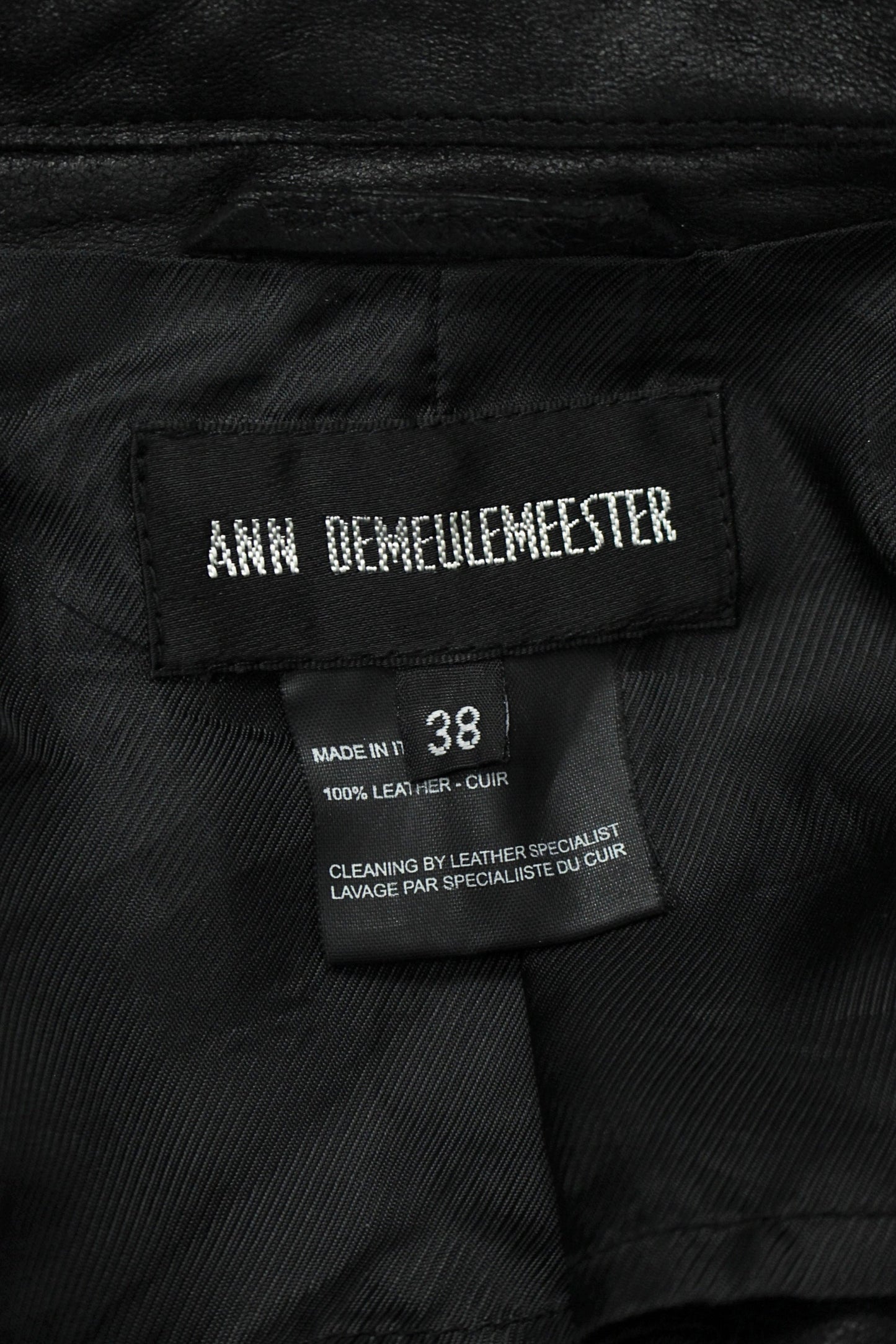 Ann Demeulemeester Spring 2003 Leather Jacket