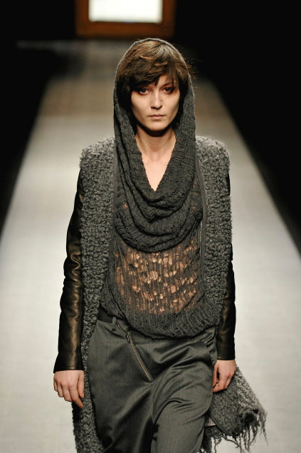 Miharayasuhiro FW10 Mesh Cowl Hood Sweater