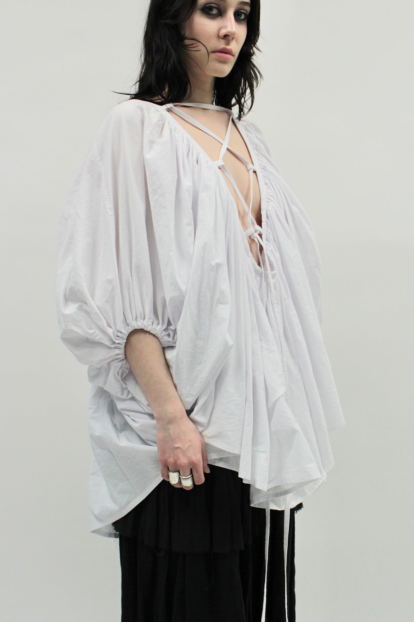 LIMI feu Lace-Up Blouse