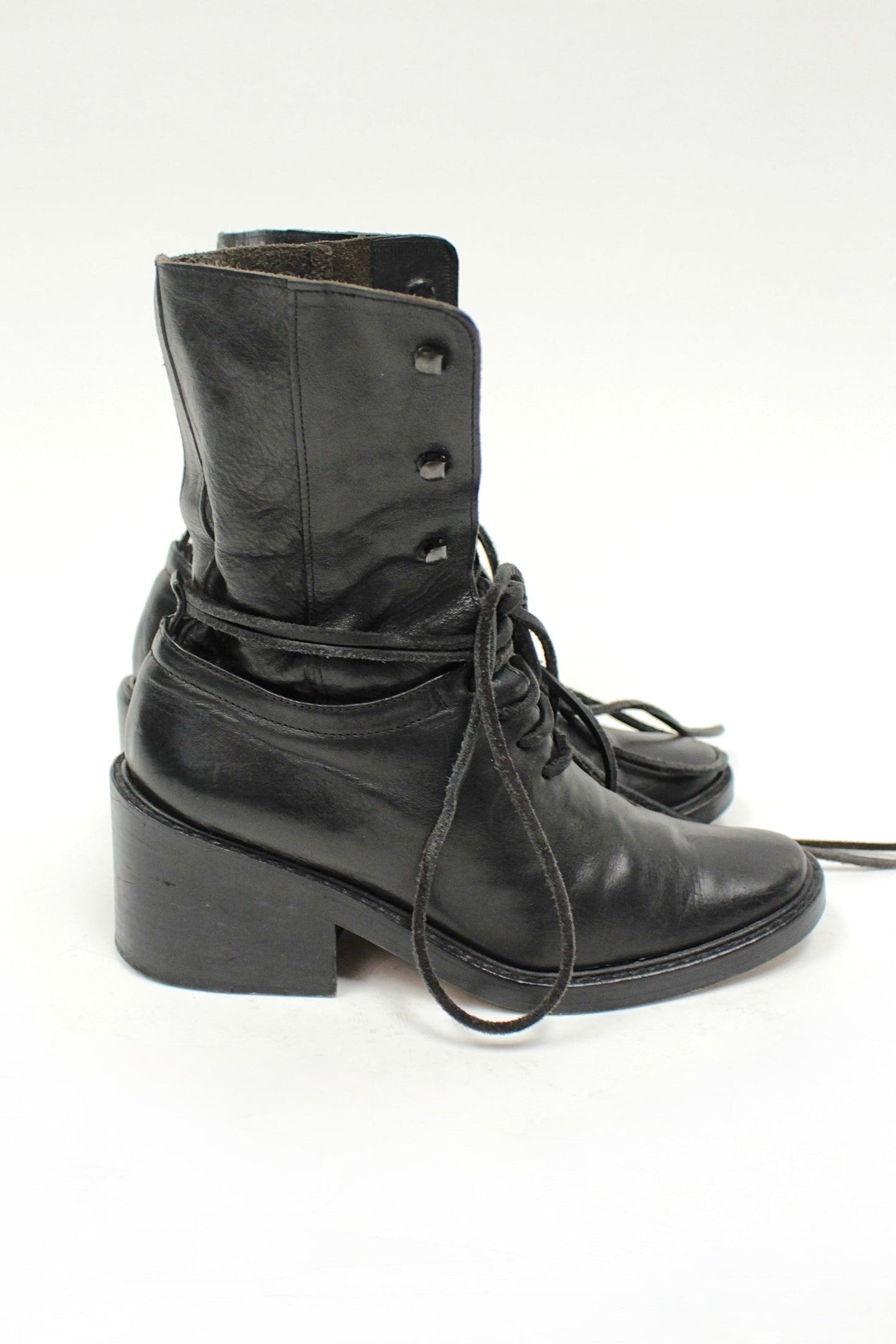 F/W93 Ann Demeulemeester Leather Lace-Up Boots