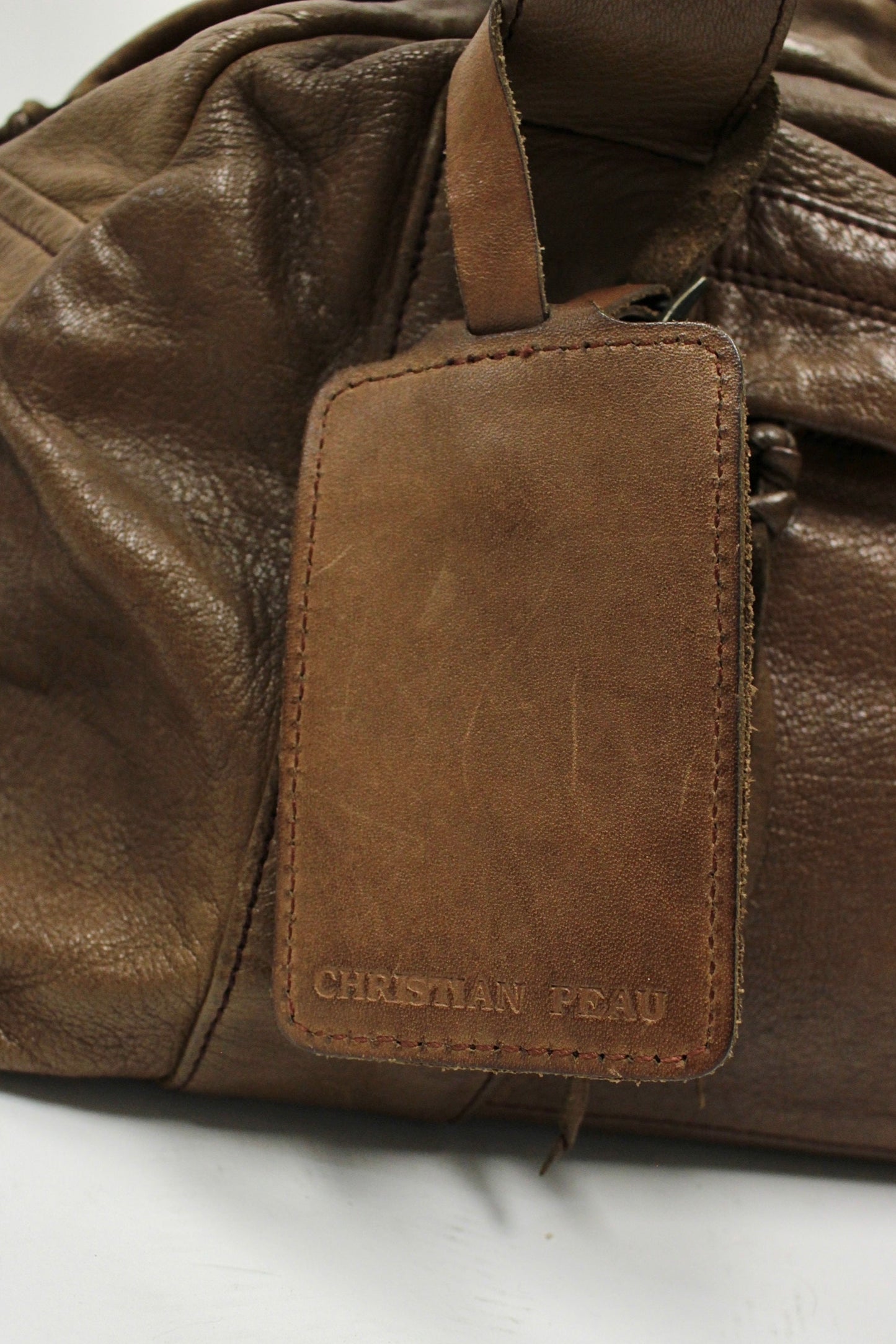 Early 00s Christian Peau Leather Duffle Bag