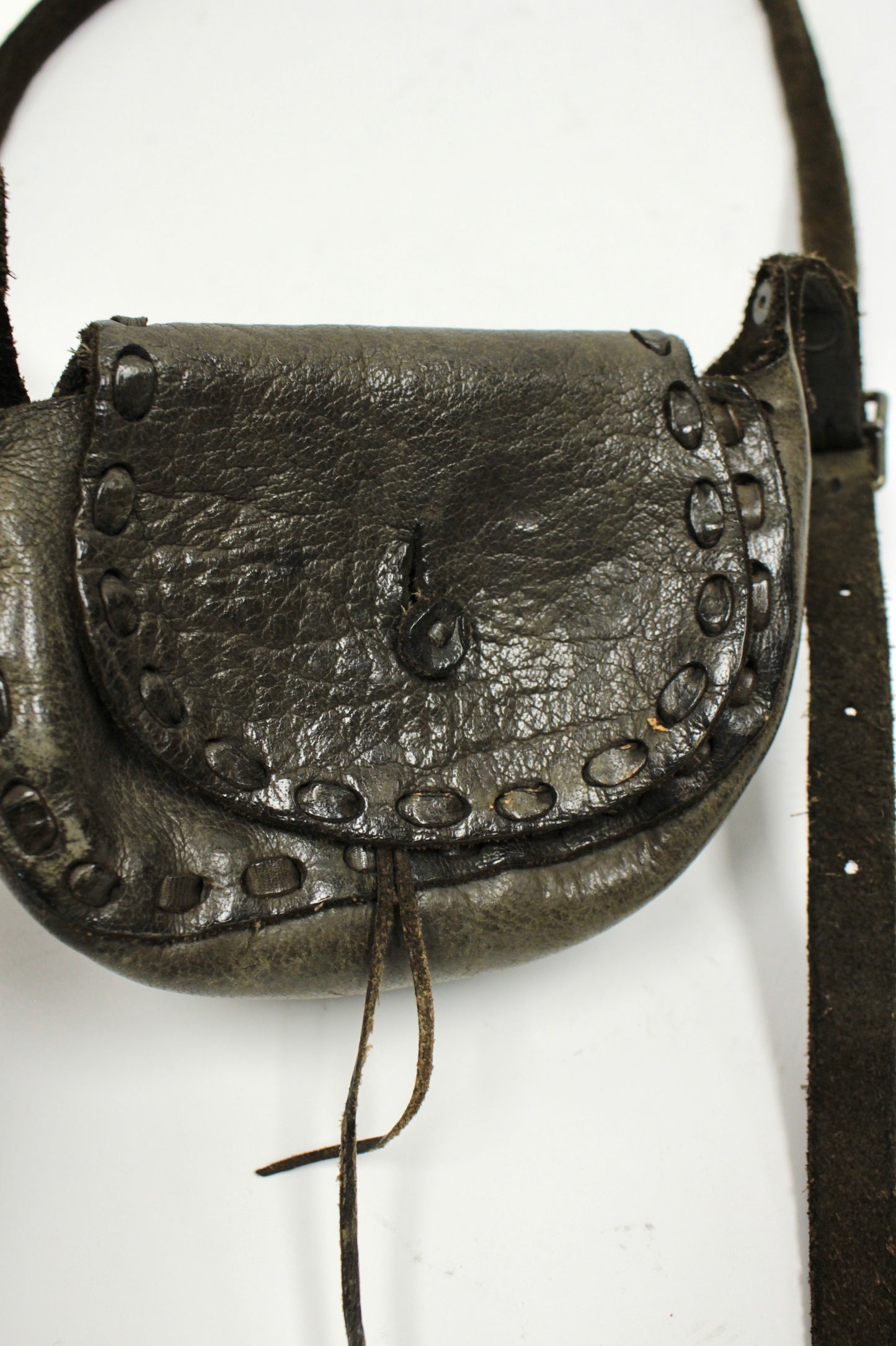 Early 00s Christian Peau Leather Mini Hippie Pouch