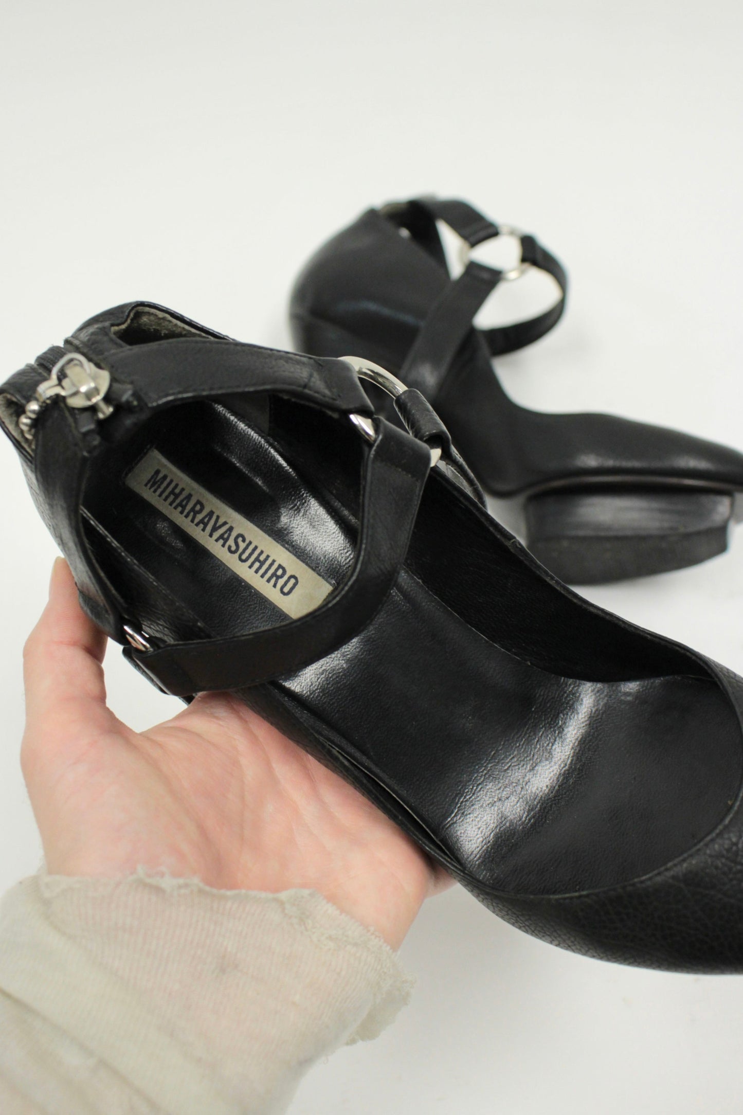 Early 00s Miharayasuhiro Strappy Leather Heels
