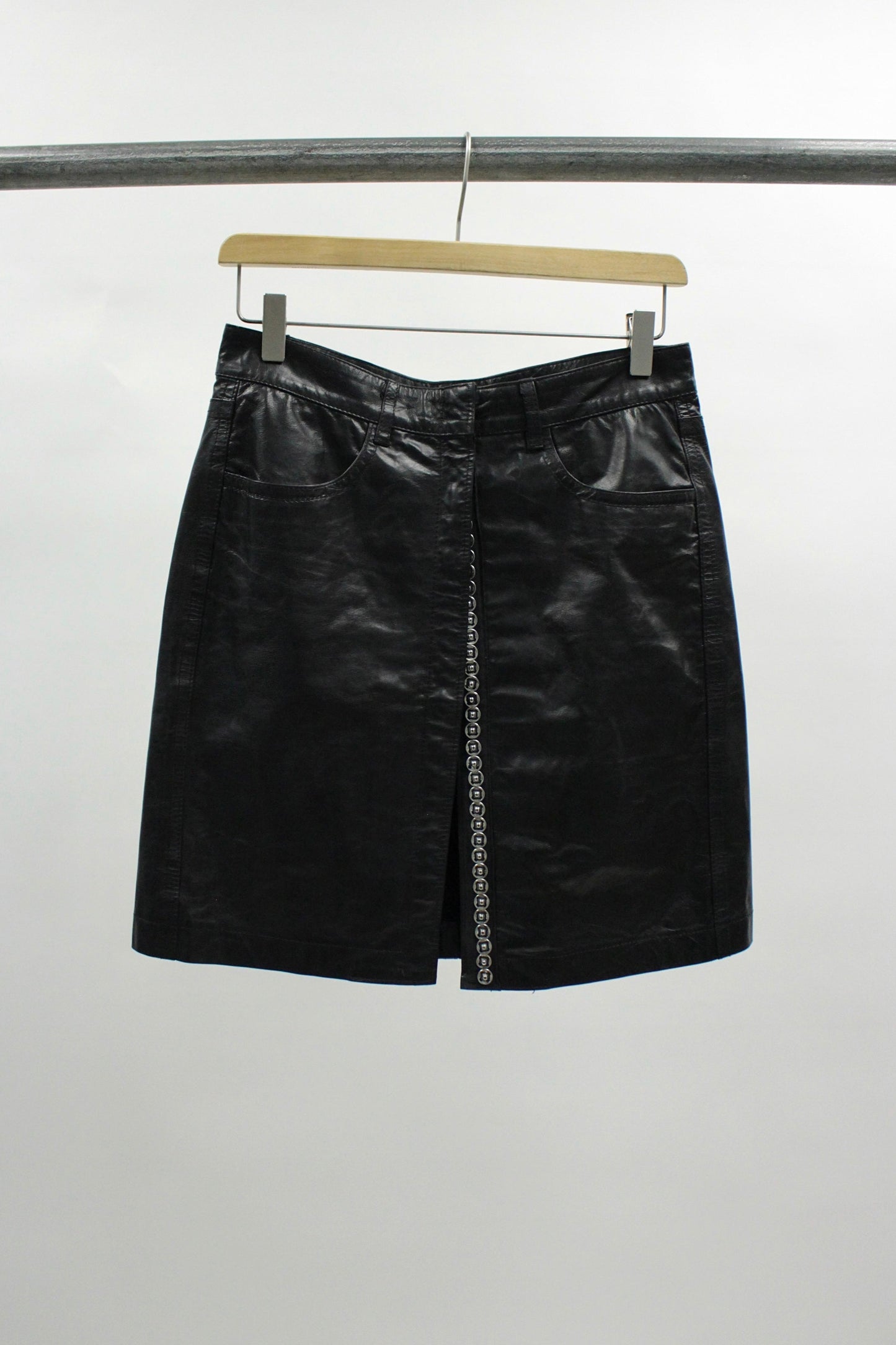 S/S01 Ann Demeulmeester Leather Mini Skirt