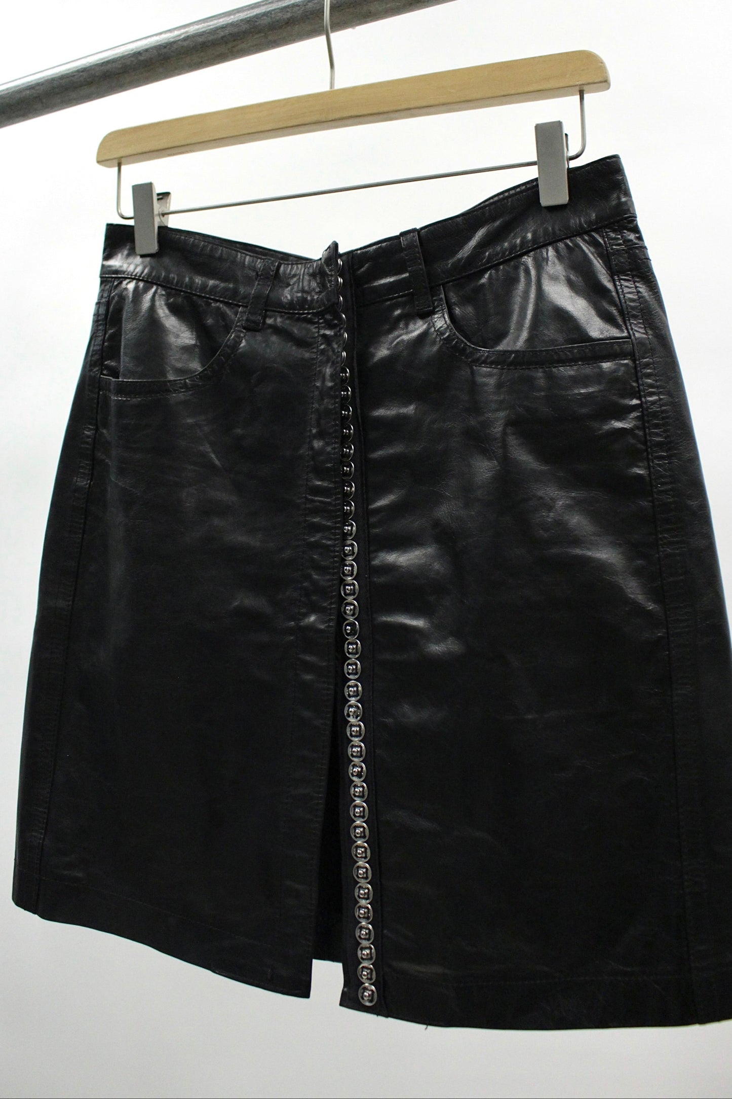 S/S01 Ann Demeulmeester Leather Mini Skirt