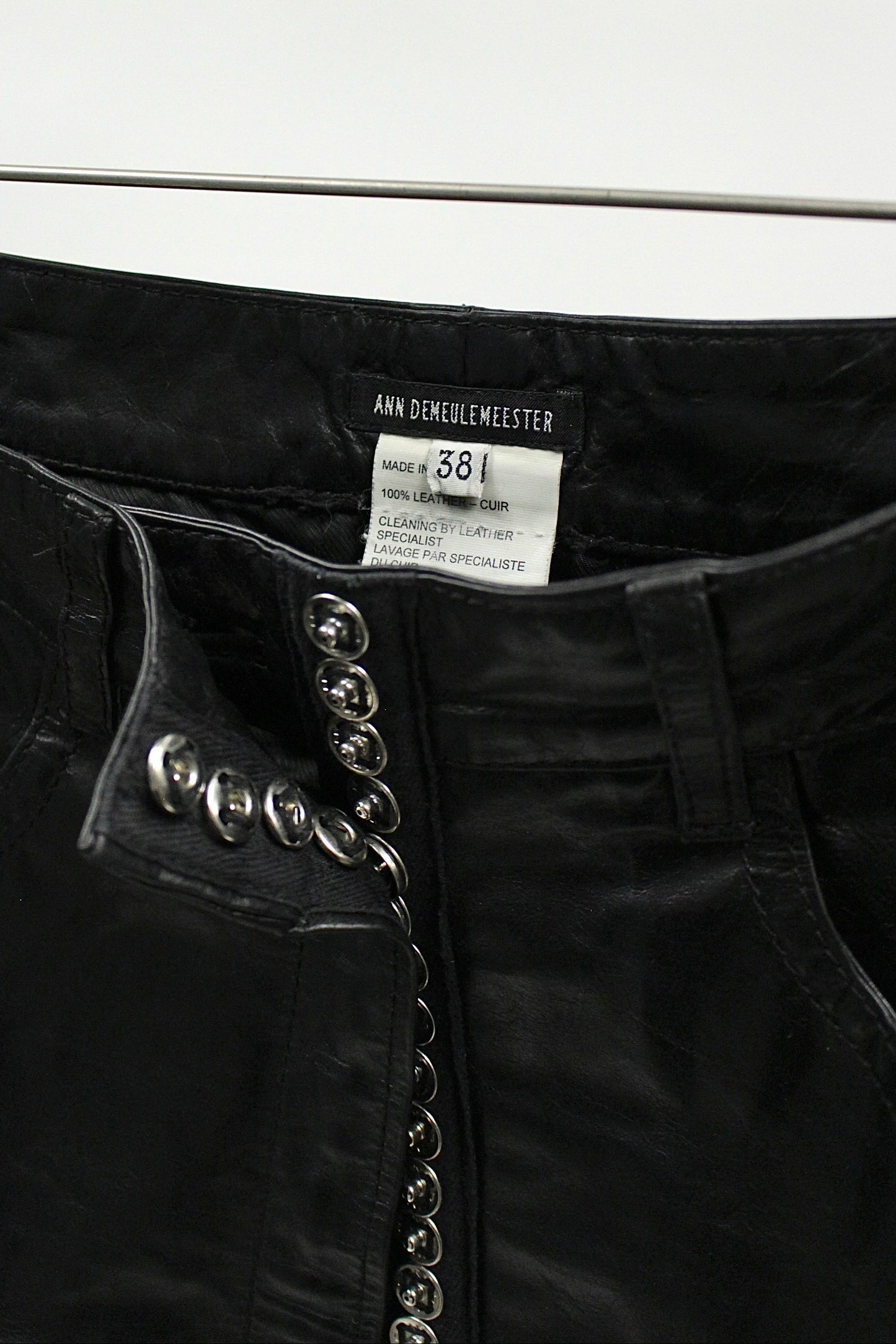 S/S01 Ann Demeulmeester Leather Mini Skirt