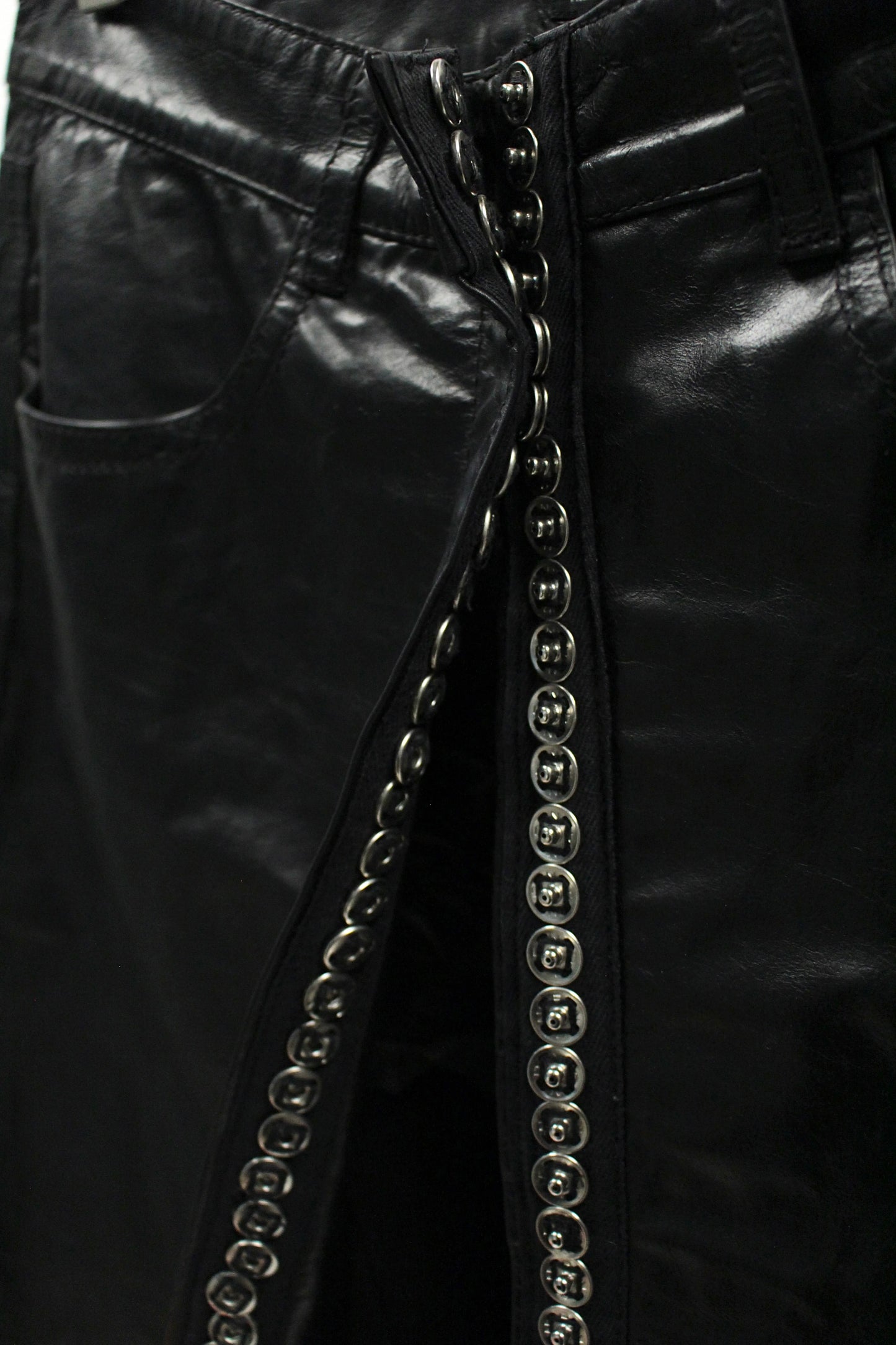 S/S01 Ann Demeulmeester Leather Mini Skirt