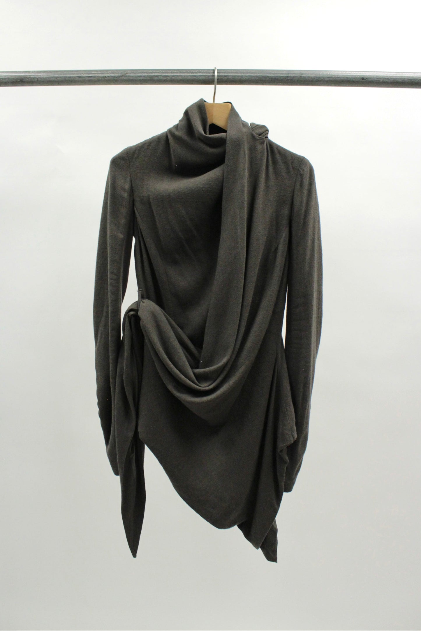 S/S05 Rick Owens Asymmetrical Drape Jacket
