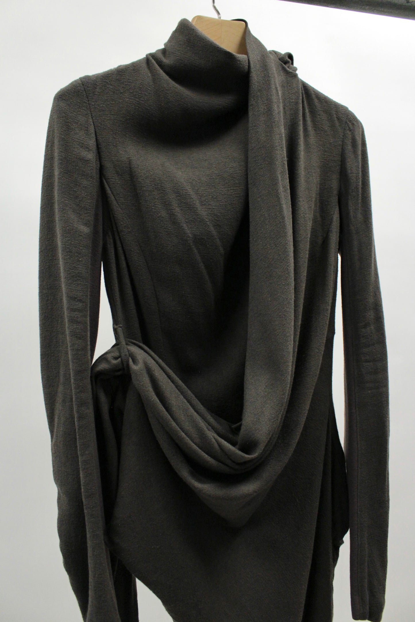 S/S05 Rick Owens Asymmetrical Drape Jacket