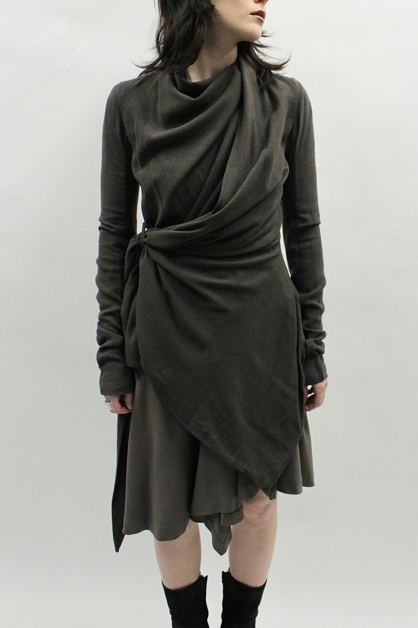 S/S05 Rick Owens Asymmetrical Drape Jacket