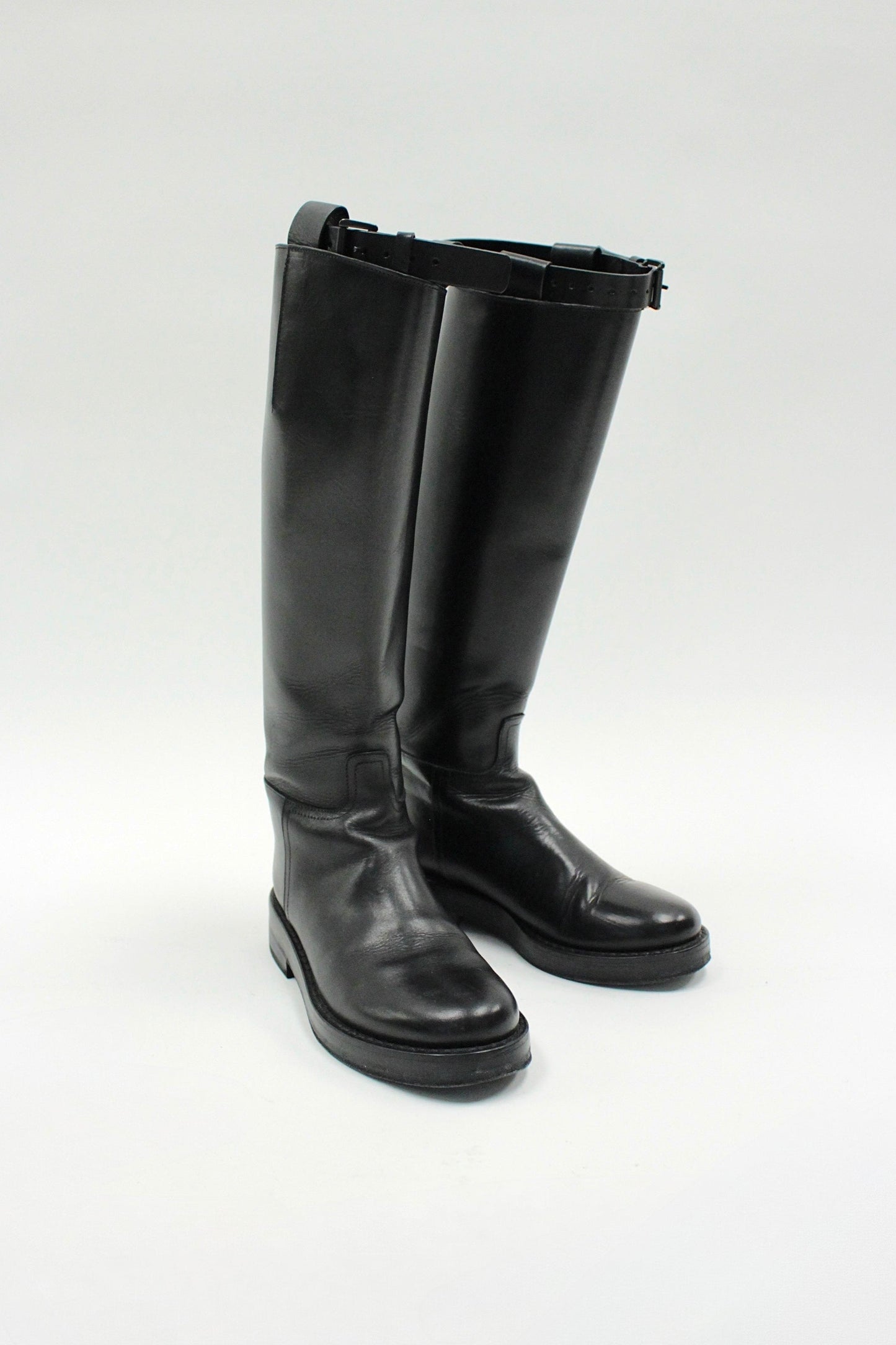Ann Demeulemeester Leather Riding Boots